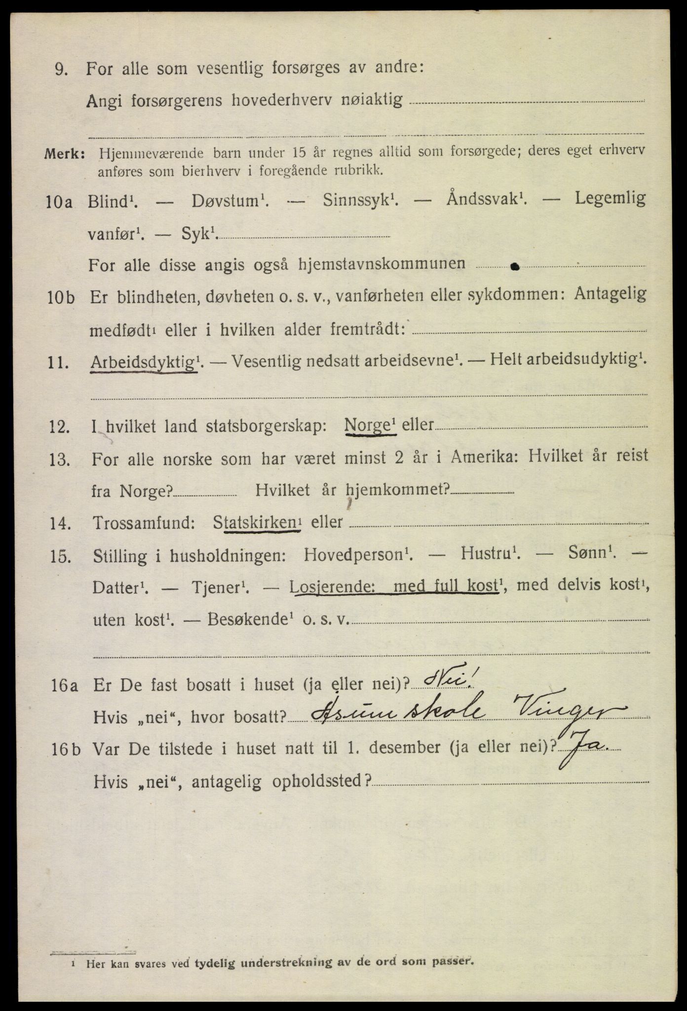 SAH, 1920 census for Vinger, 1920, p. 8369