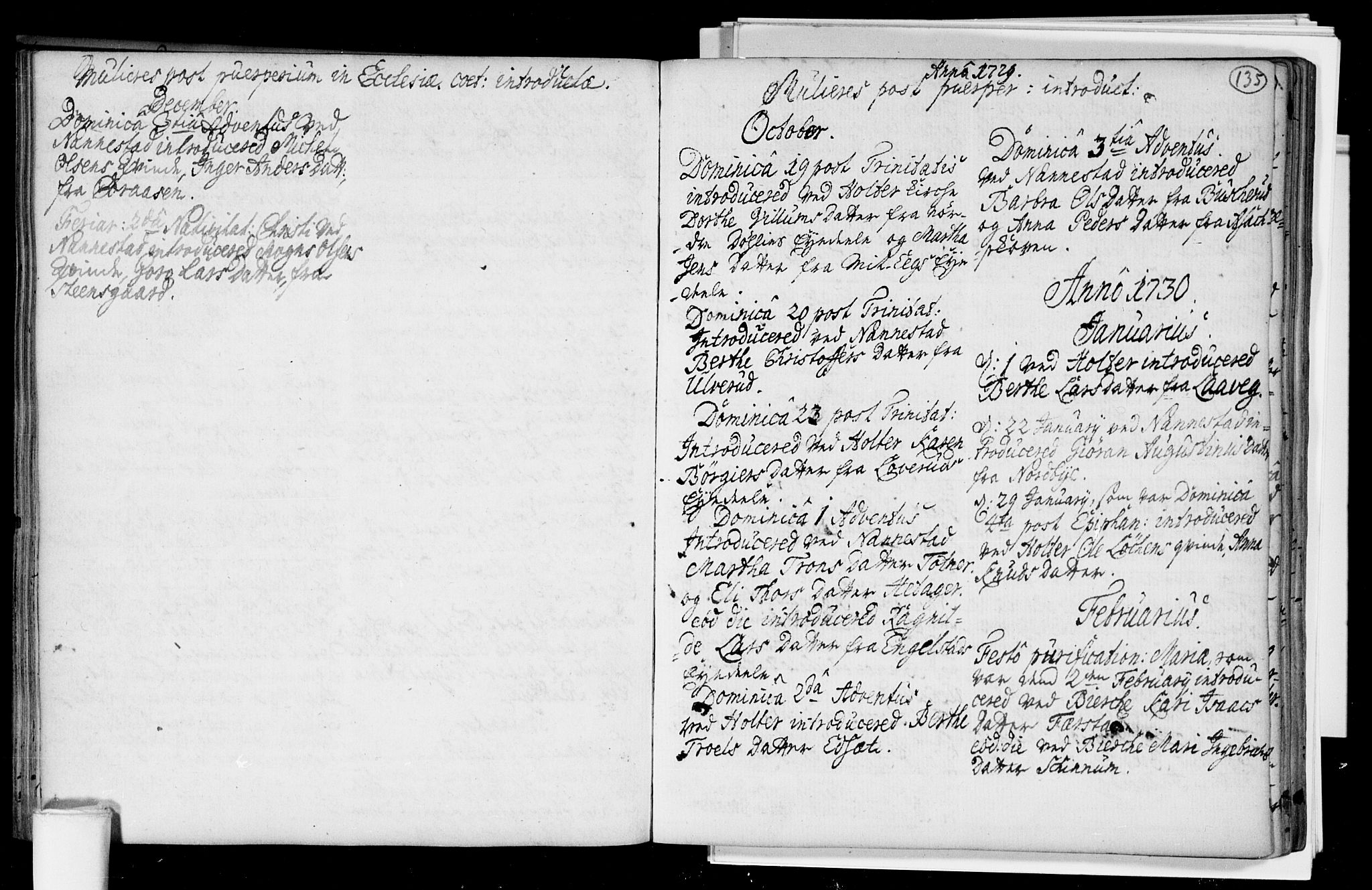 Nannestad prestekontor Kirkebøker, SAO/A-10414a/F/Fa/L0005: Parish register (official) no. I 5, 1729-1738, p. 135