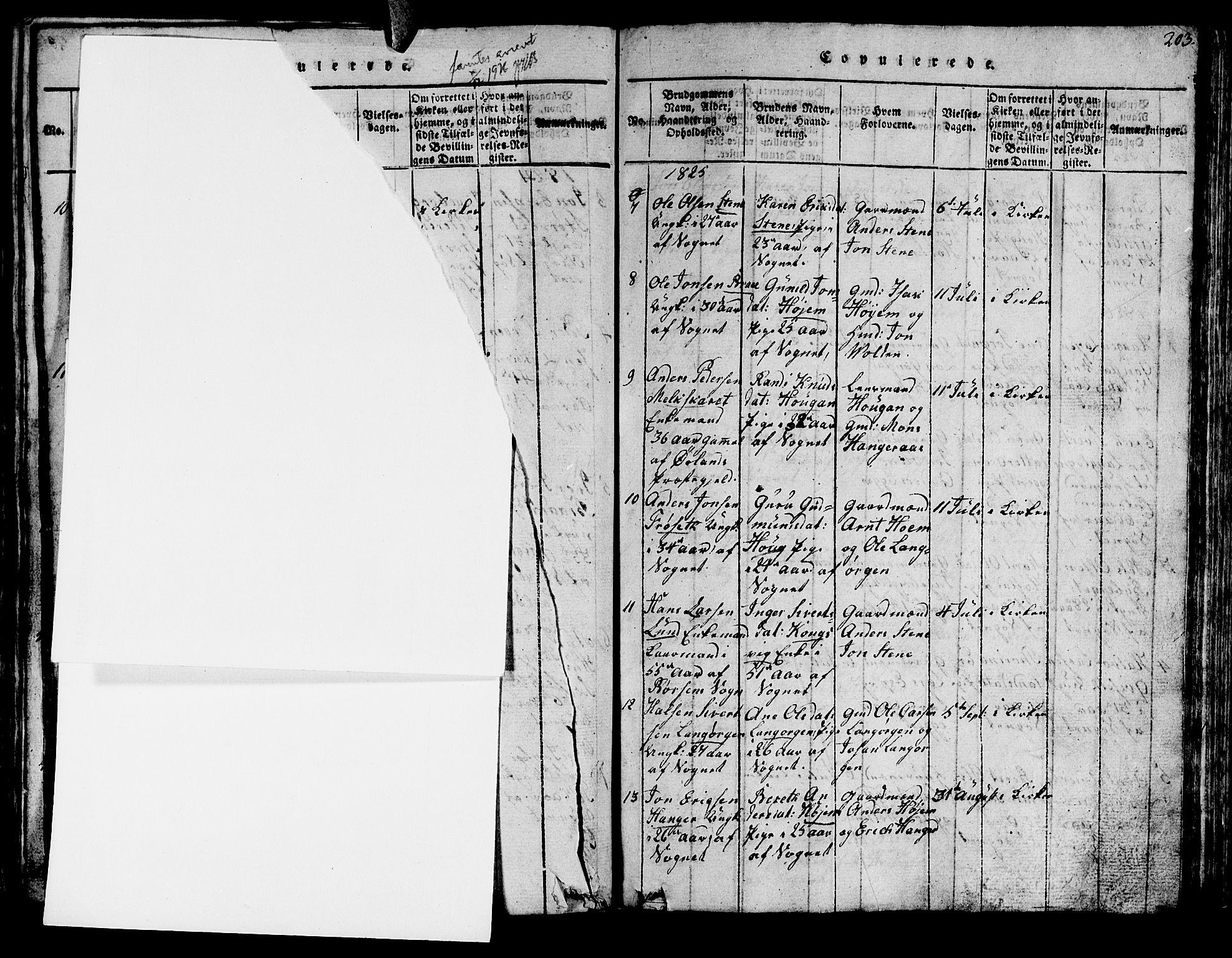 Ministerialprotokoller, klokkerbøker og fødselsregistre - Sør-Trøndelag, SAT/A-1456/612/L0385: Parish register (copy) no. 612C01, 1816-1845, p. 203
