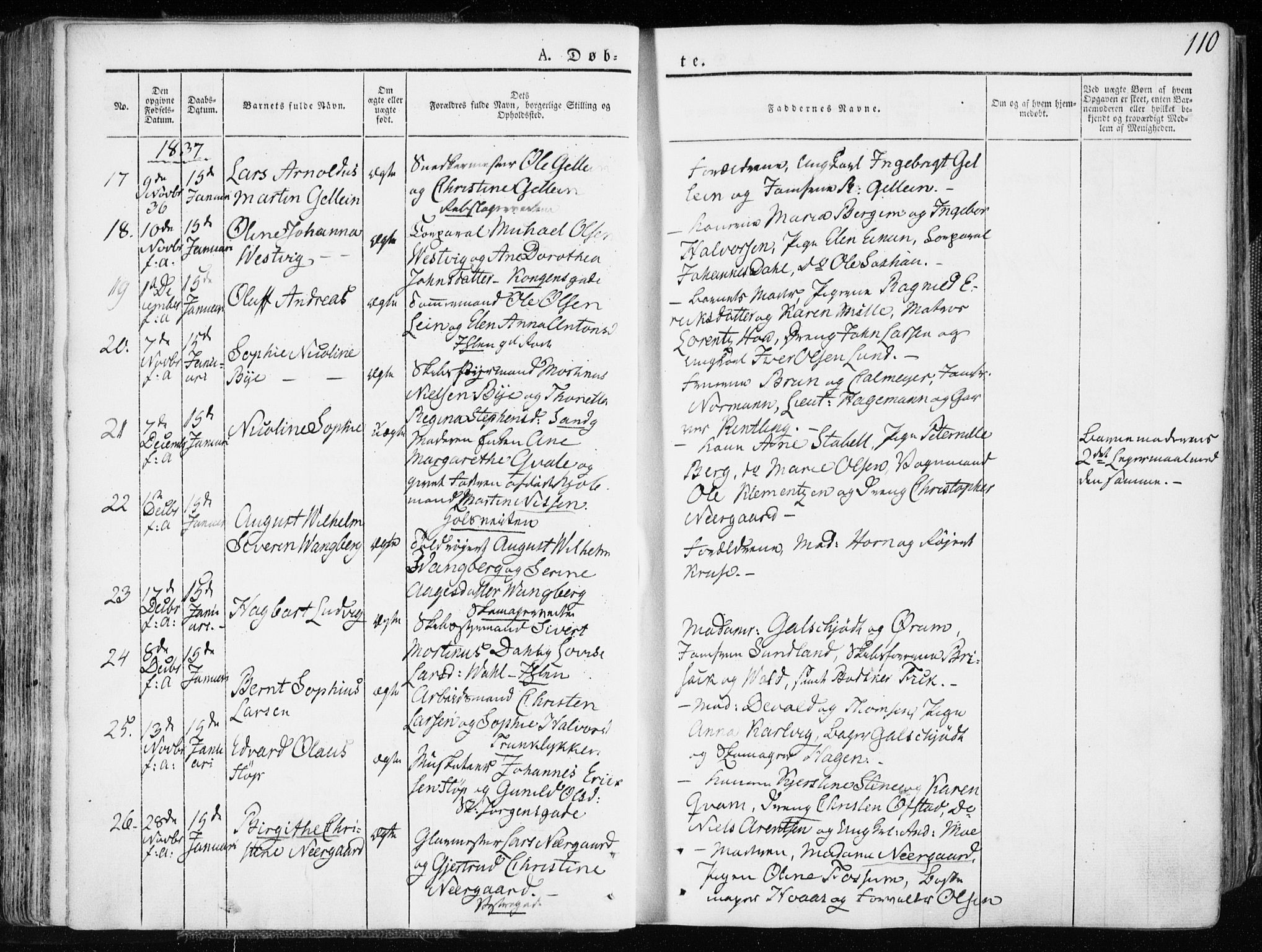 Ministerialprotokoller, klokkerbøker og fødselsregistre - Sør-Trøndelag, SAT/A-1456/601/L0047: Parish register (official) no. 601A15, 1831-1839, p. 110