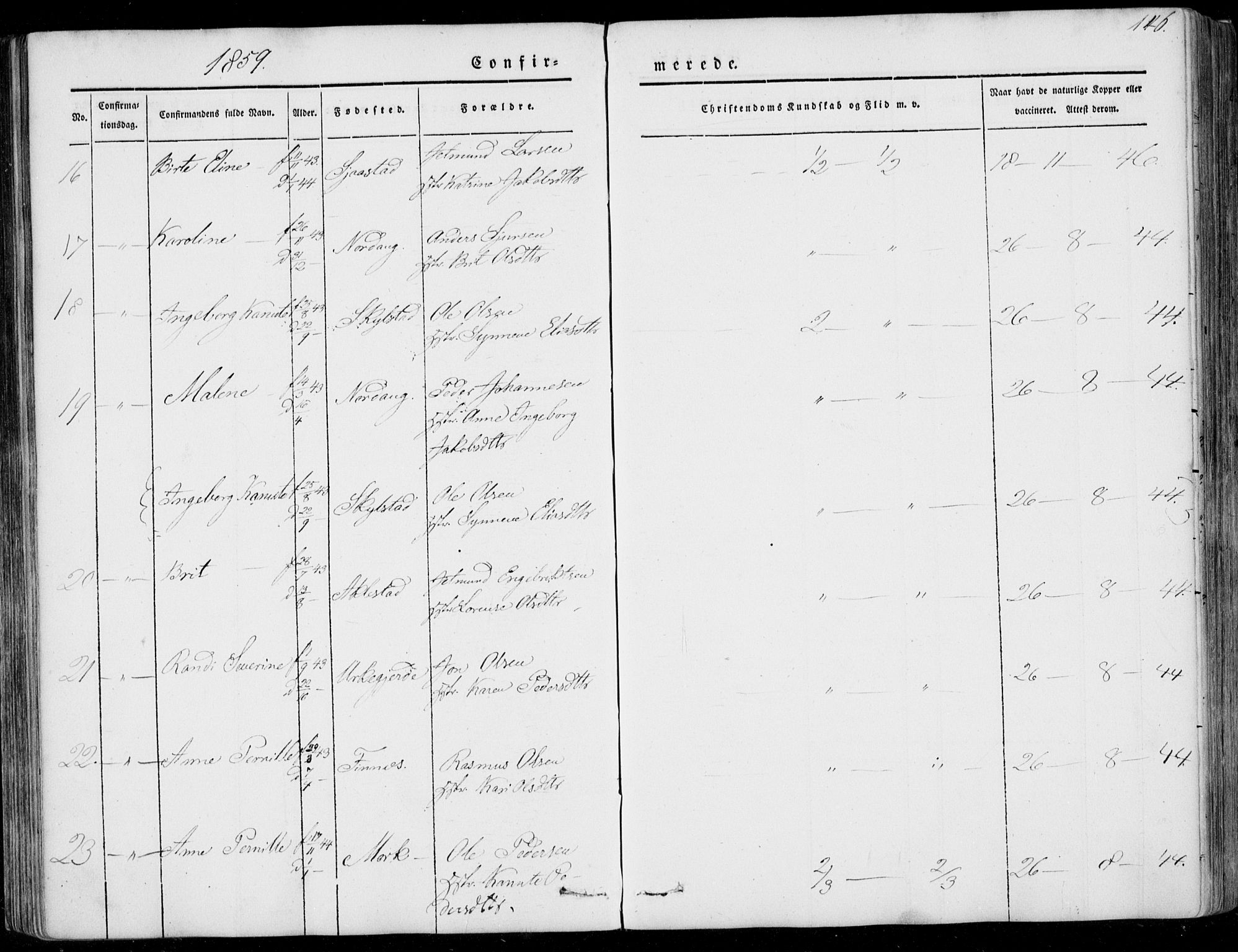 Ministerialprotokoller, klokkerbøker og fødselsregistre - Møre og Romsdal, AV/SAT-A-1454/515/L0209: Parish register (official) no. 515A05, 1847-1868, p. 146