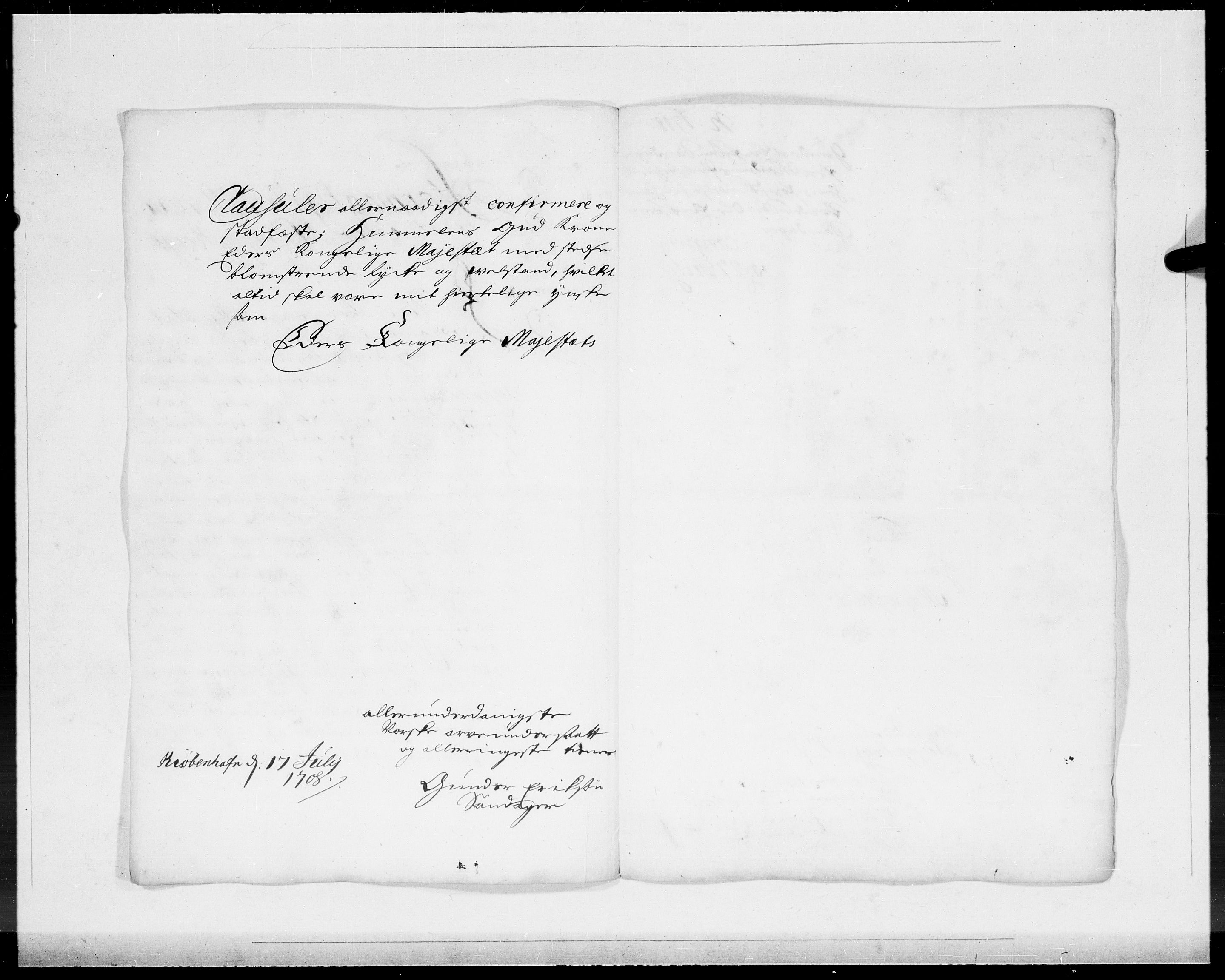 Danske Kanselli 1572-1799, AV/RA-EA-3023/F/Fc/Fcc/Fcca/L0066: Norske innlegg 1572-1799, 1708, p. 41