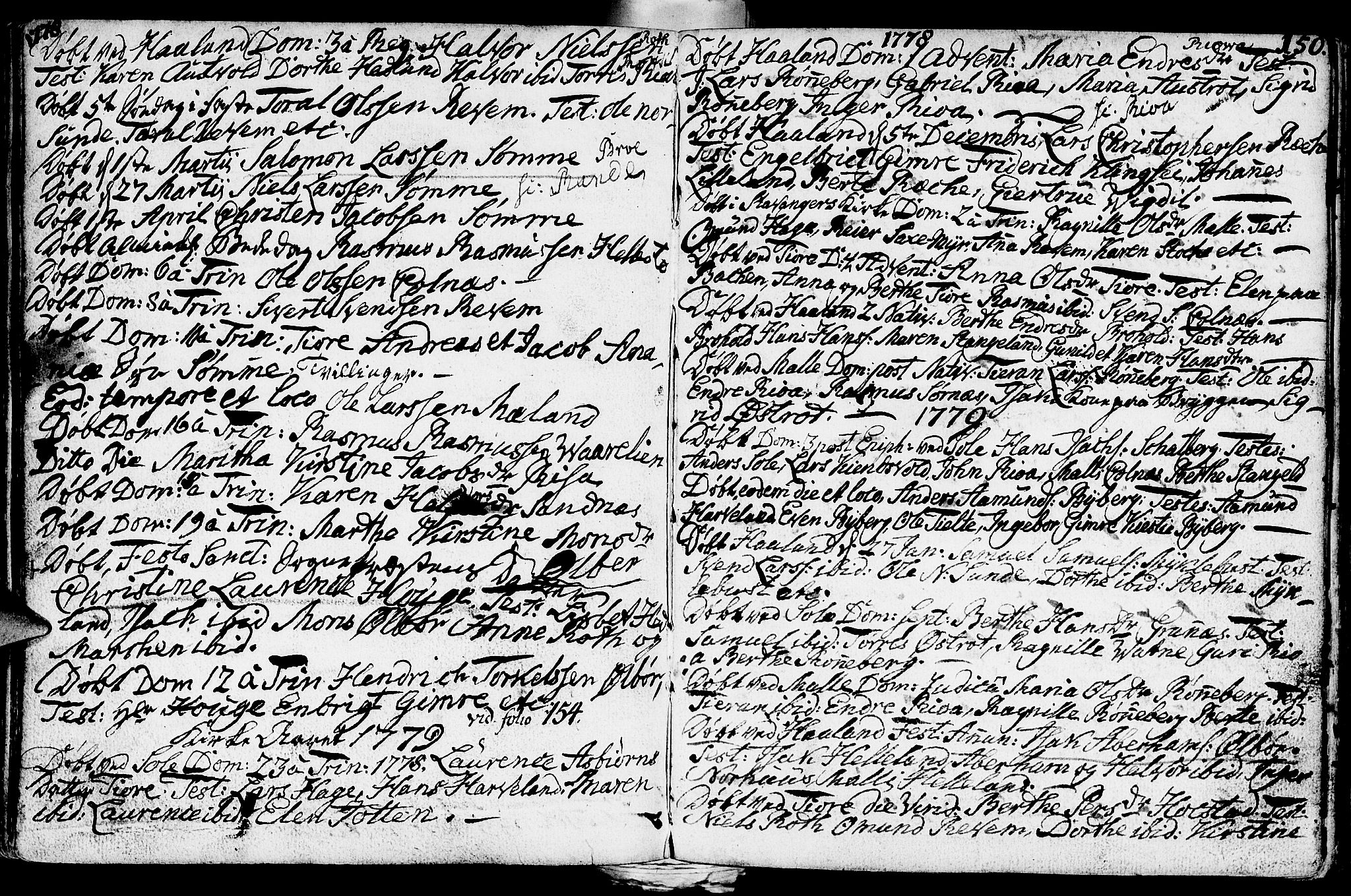 Håland sokneprestkontor, SAST/A-101802/001/30BA/L0002: Parish register (official) no. A 2, 1722-1794, p. 150