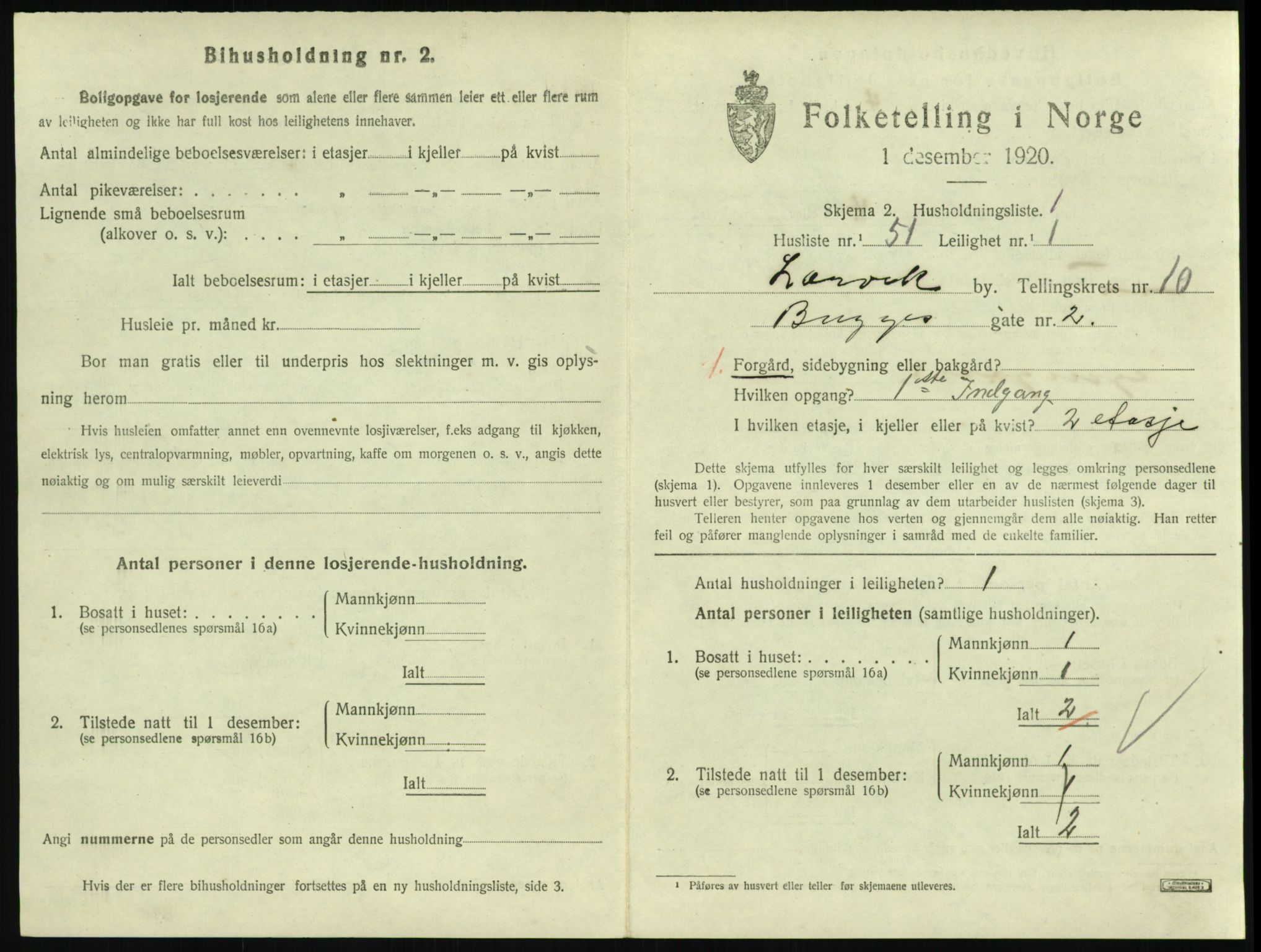 SAKO, 1920 census for Larvik, 1920, p. 7648