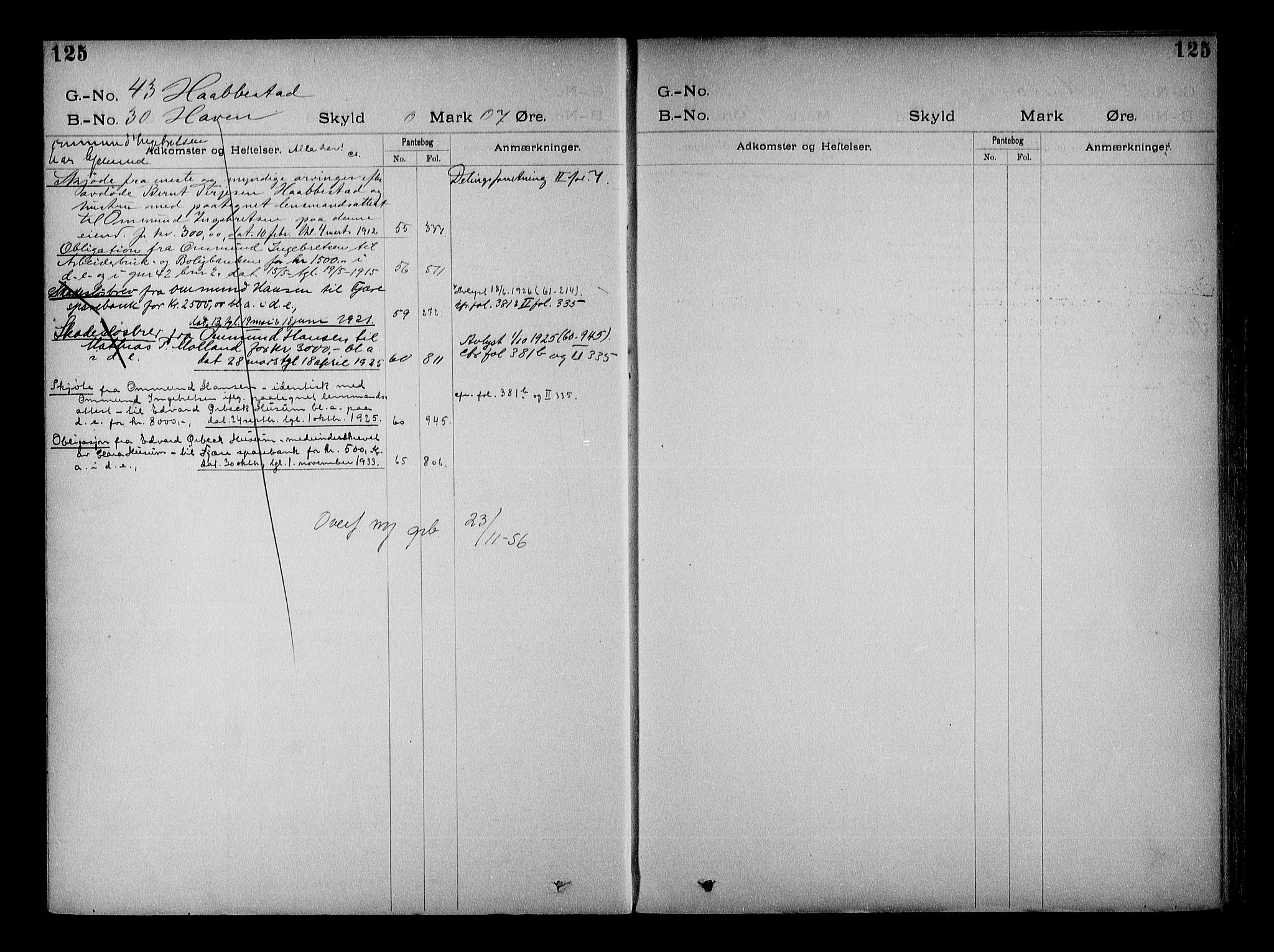 Vestre Nedenes/Sand sorenskriveri, SAK/1221-0010/G/Ga/L0022: Mortgage register no. 15, 1899-1957, p. 125