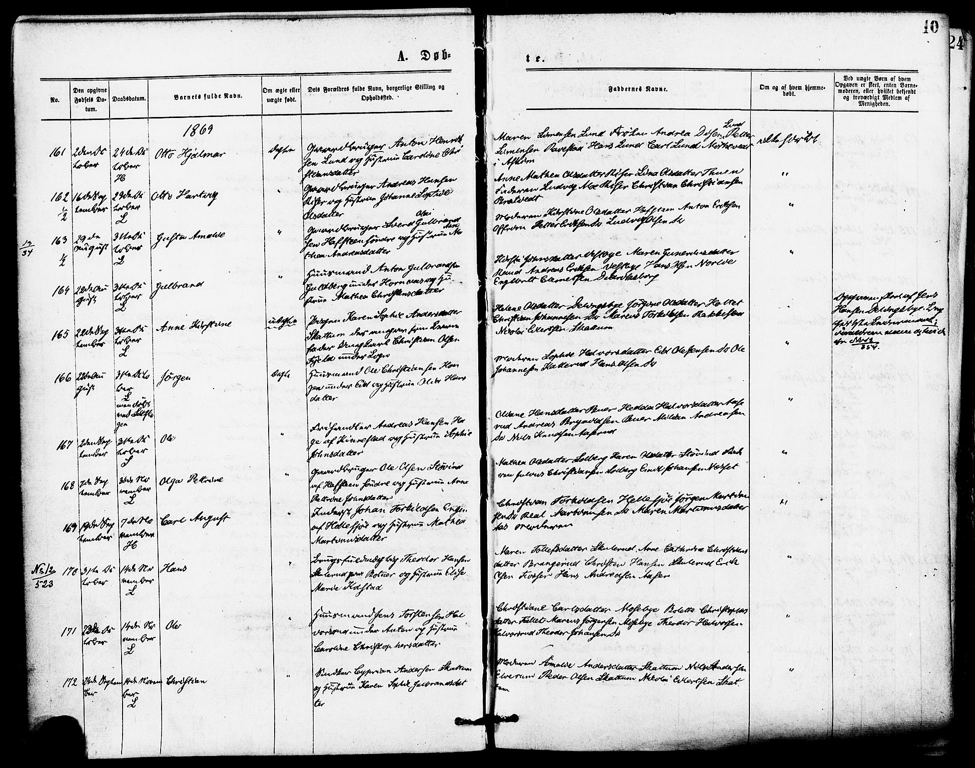 Høland prestekontor Kirkebøker, AV/SAO-A-10346a/F/Fa/L0012.a: Parish register (official) no. I 12A, 1869-1879, p. 10