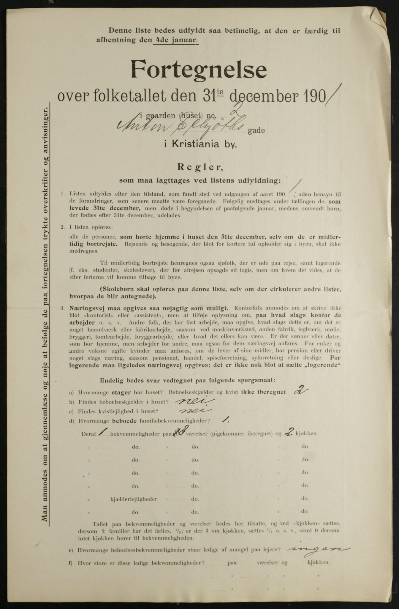 OBA, Municipal Census 1901 for Kristiania, 1901, p. 301