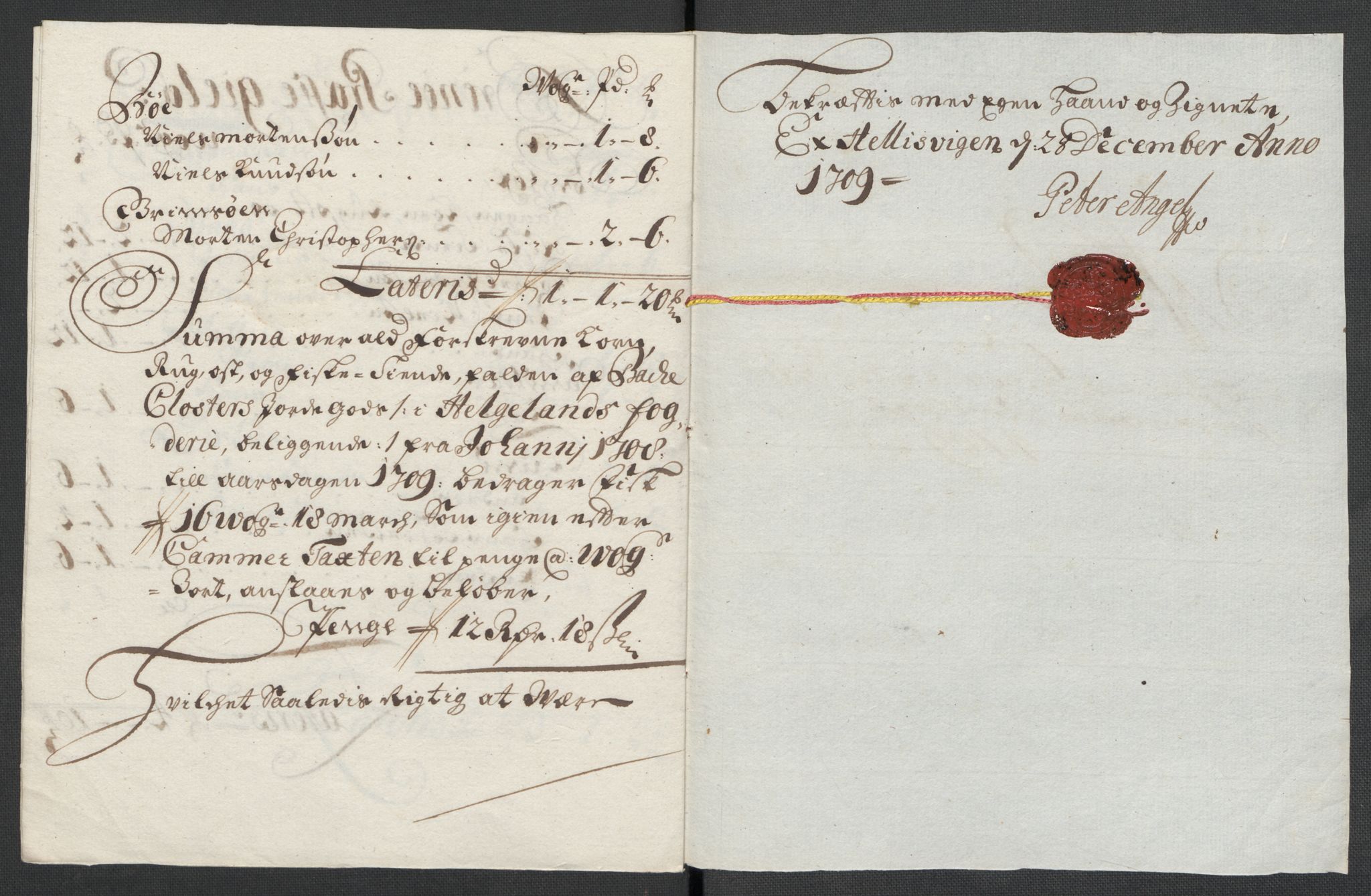 Rentekammeret inntil 1814, Reviderte regnskaper, Fogderegnskap, AV/RA-EA-4092/R65/L4510: Fogderegnskap Helgeland, 1708-1709, p. 145