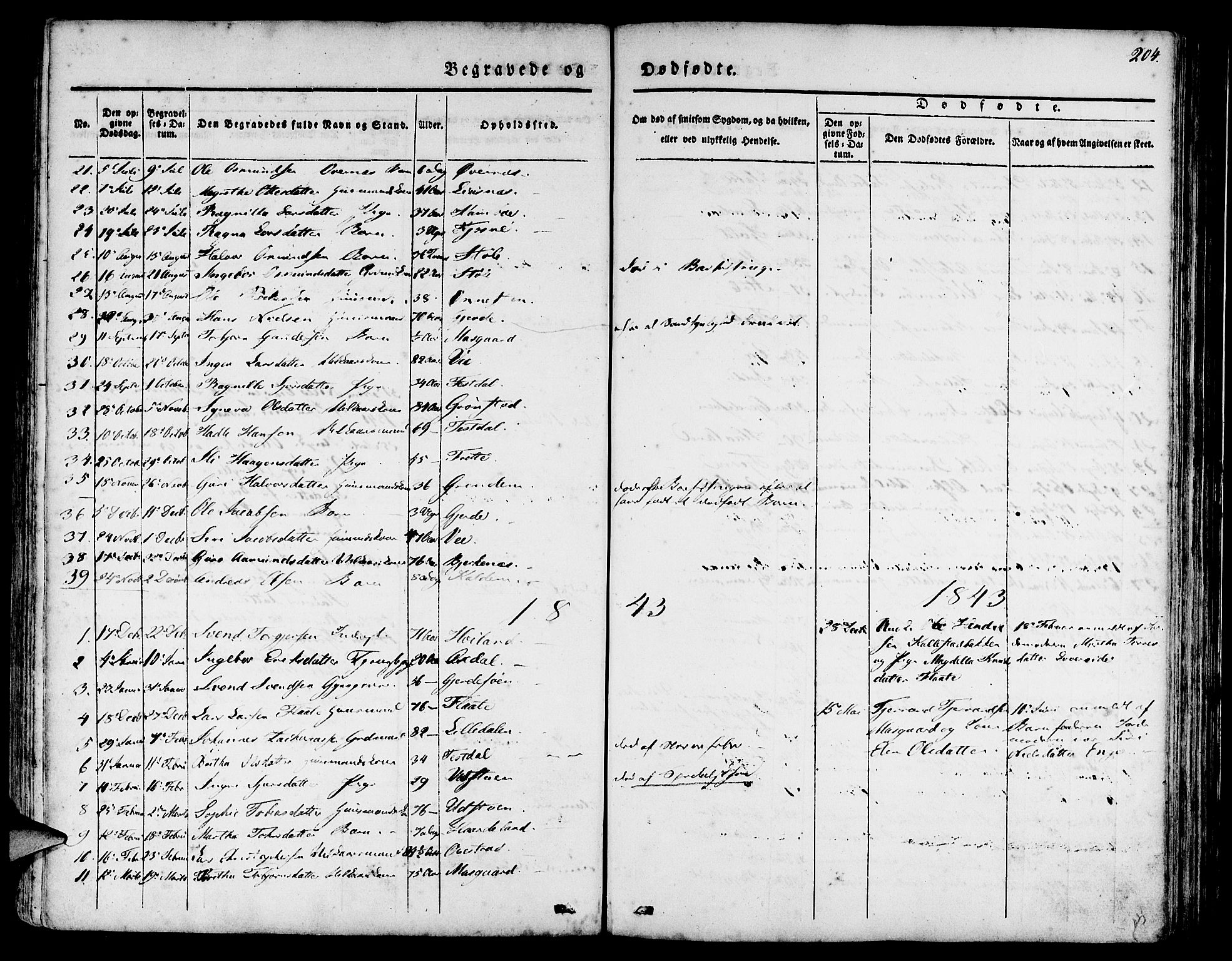 Etne sokneprestembete, SAB/A-75001/H/Haa: Parish register (official) no. A 7, 1831-1847, p. 204