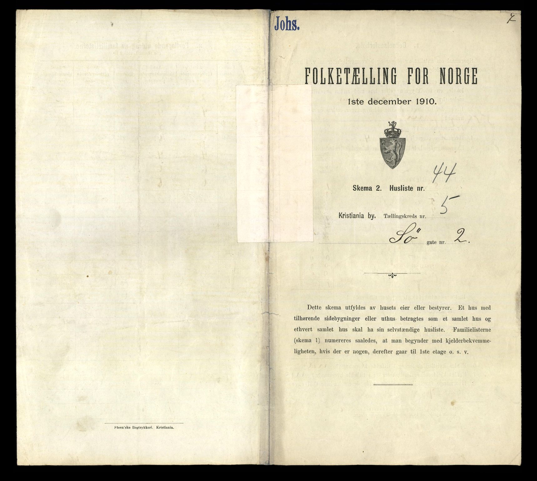 RA, 1910 census for Kristiania, 1910, p. 101971