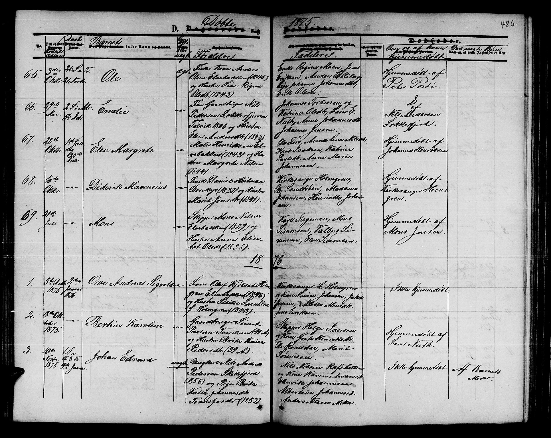 Alta sokneprestkontor, SATØ/S-1338/H/Hb/L0001.klokk: Parish register (copy) no. 1, 1858-1878, p. 485-486