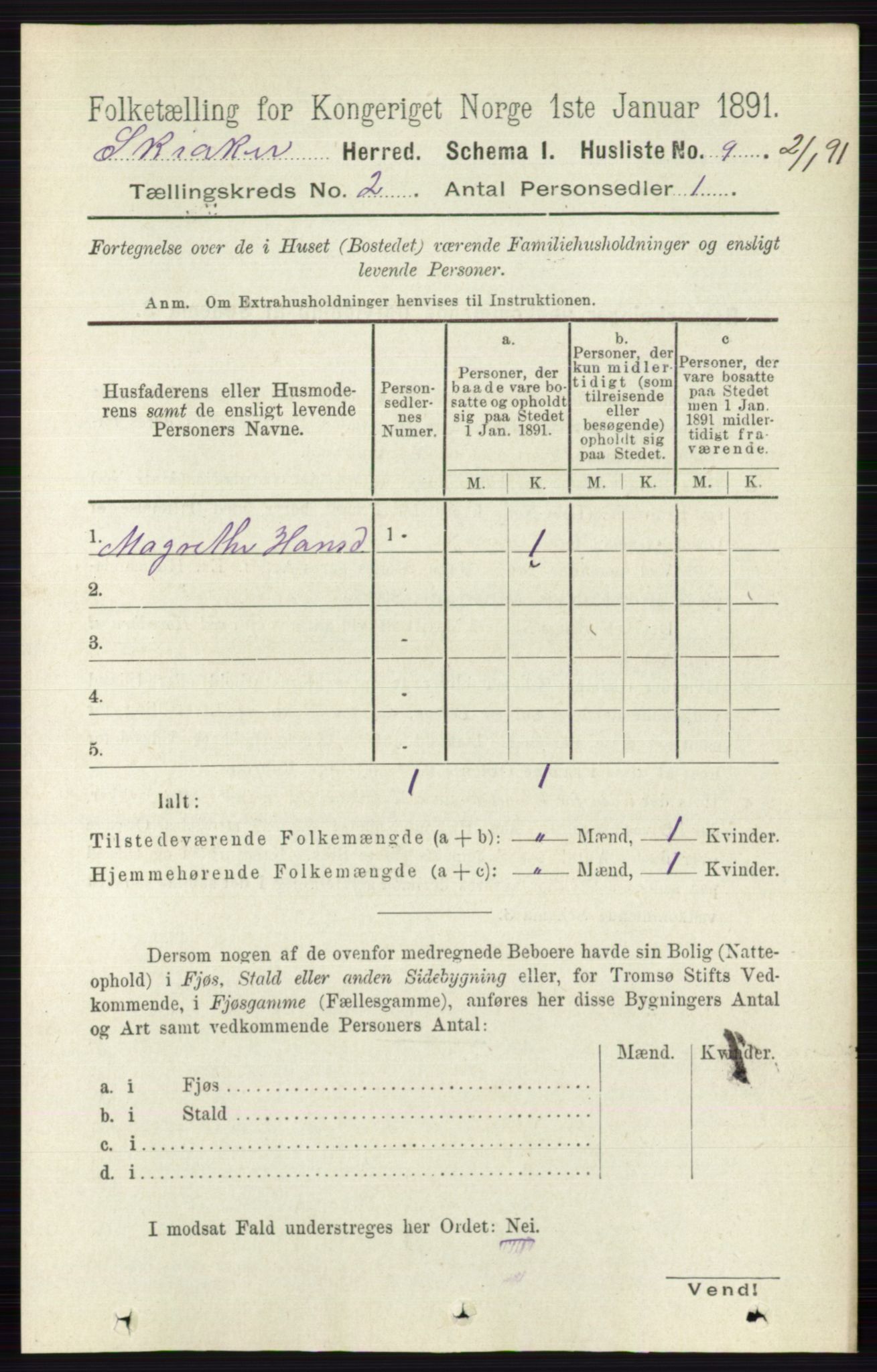 RA, 1891 census for 0513 Skjåk, 1891, p. 482