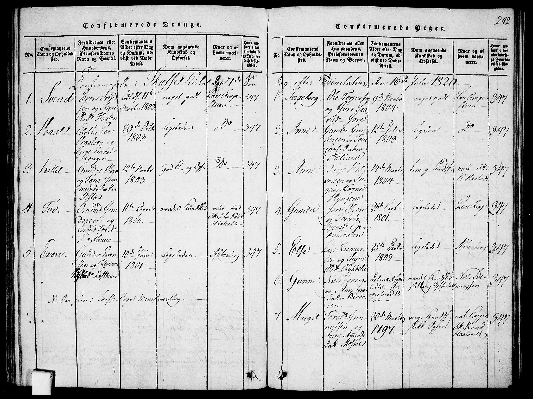 Mo kirkebøker, SAKO/A-286/F/Fa/L0004: Parish register (official) no. I 4, 1814-1844, p. 242
