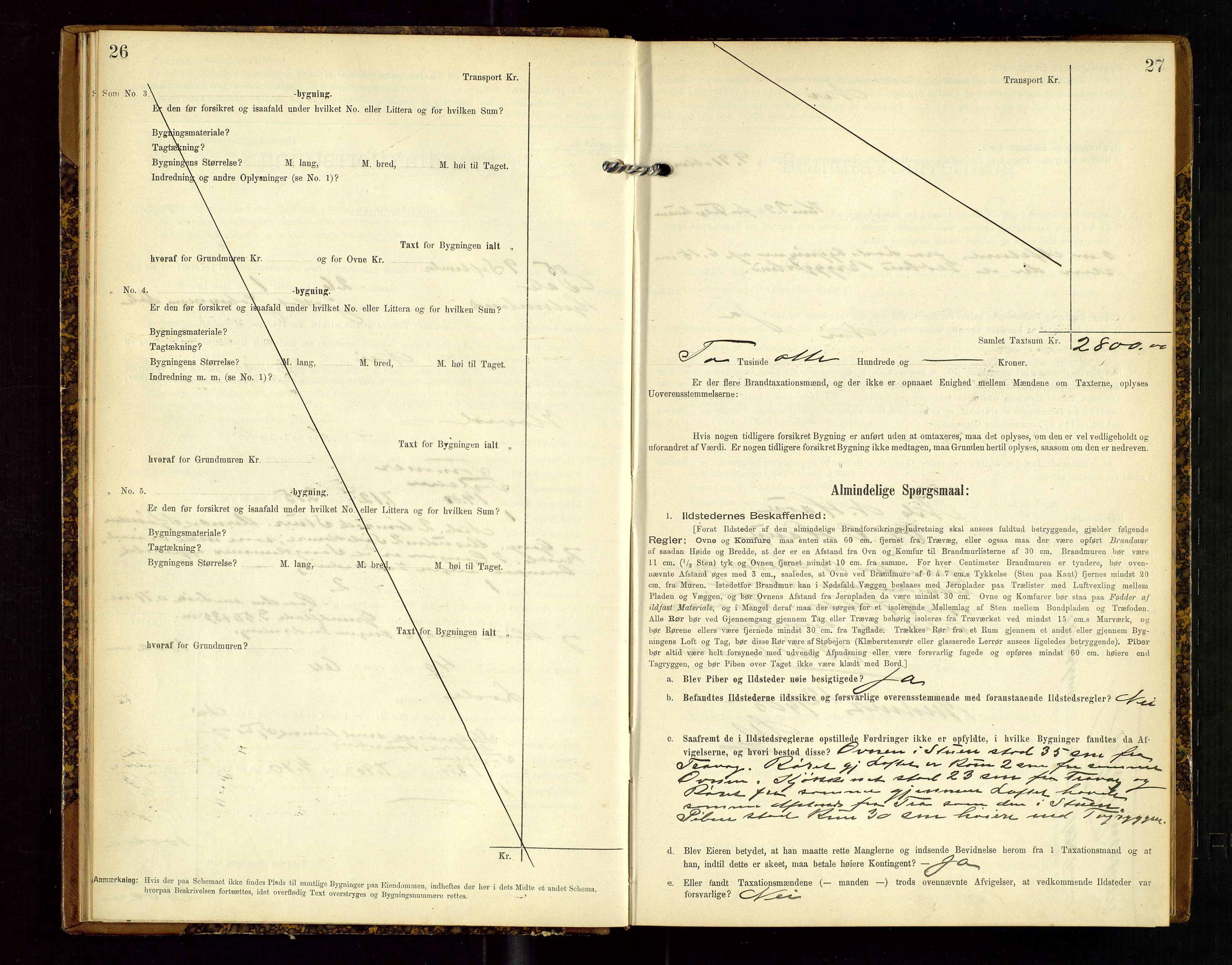 Hjelmeland lensmannskontor, AV/SAST-A-100439/Gob/L0002: "Brandtaxationsprotokol", 1904-1920, p. 26-27