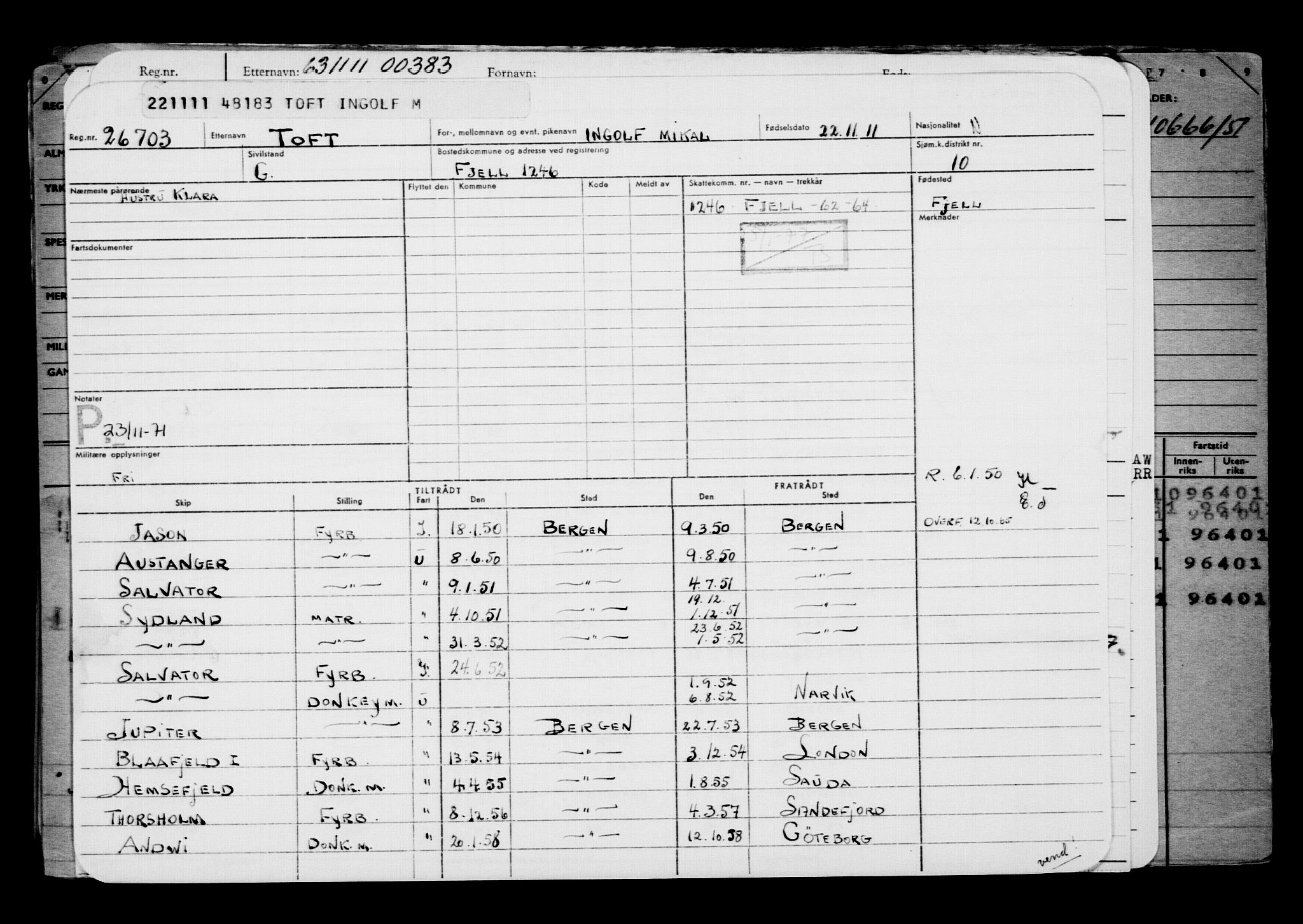 Direktoratet for sjømenn, AV/RA-S-3545/G/Gb/L0101: Hovedkort, 1911, p. 345