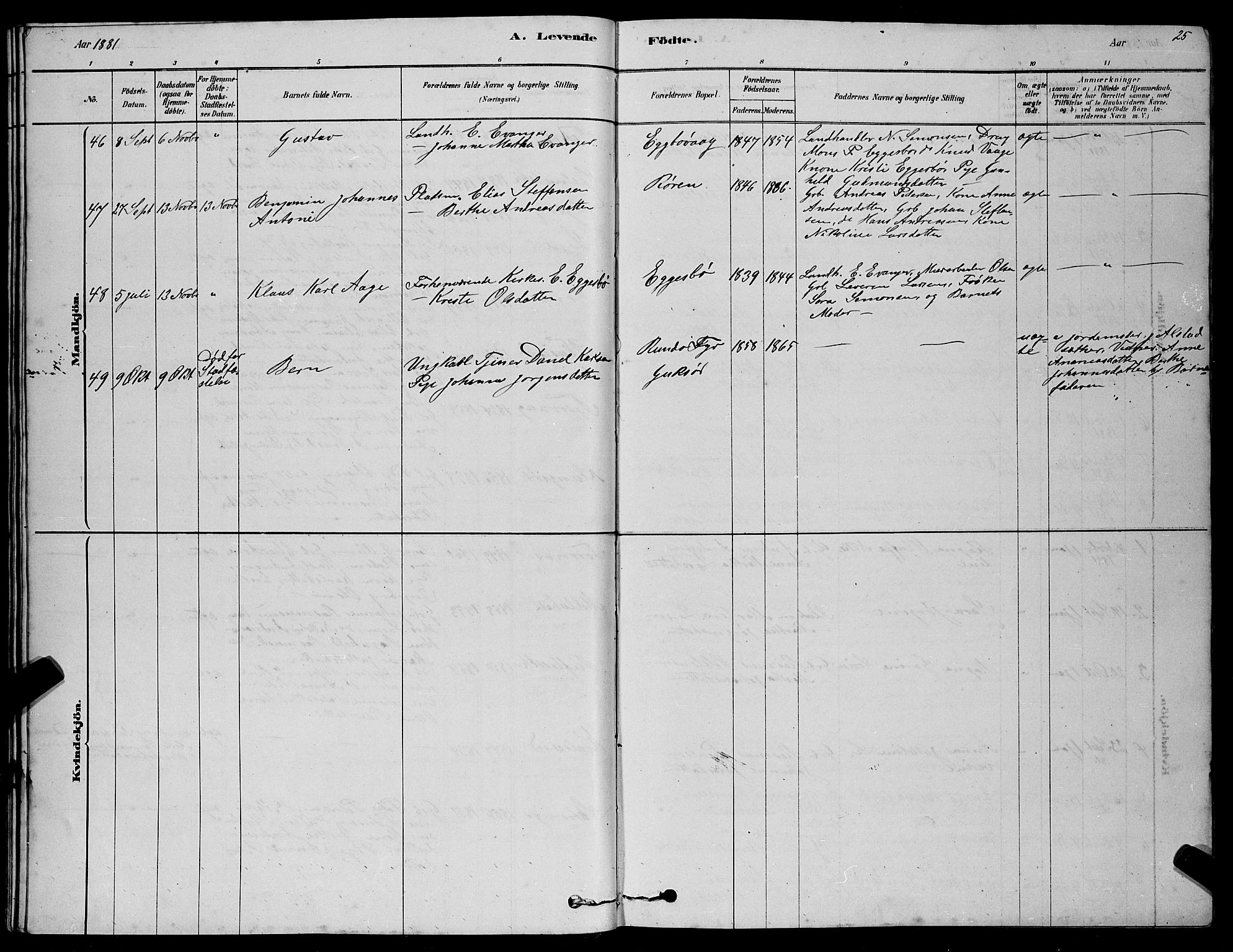 Ministerialprotokoller, klokkerbøker og fødselsregistre - Møre og Romsdal, AV/SAT-A-1454/507/L0081: Parish register (copy) no. 507C04, 1878-1898, p. 25