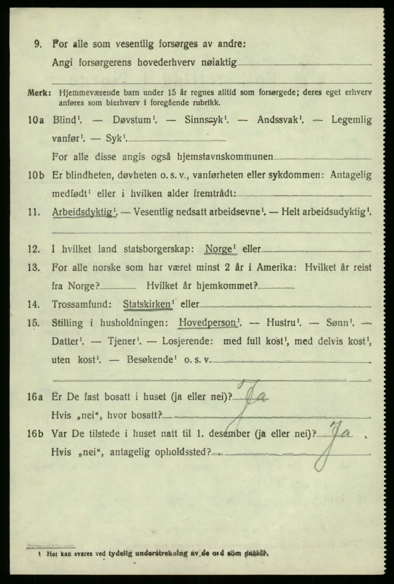 SAB, 1920 census for Fana, 1920, p. 5342