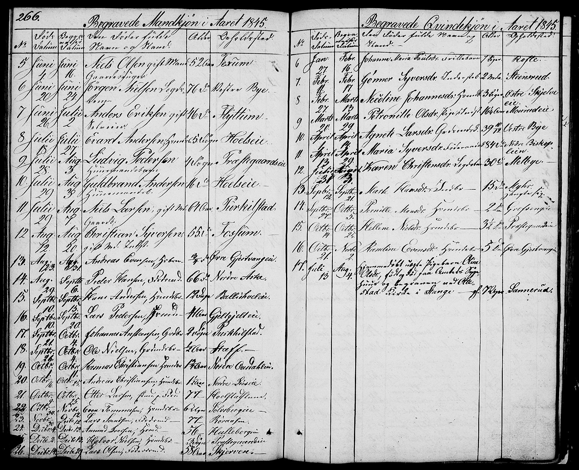 Nes prestekontor, Hedmark, AV/SAH-PREST-020/L/La/L0004: Parish register (copy) no. 4, 1832-1861, p. 266