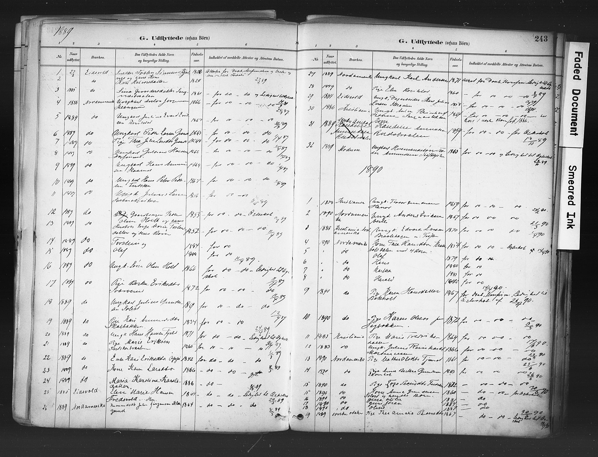 Nord-Odal prestekontor, AV/SAH-PREST-032/H/Ha/Haa/L0006: Parish register (official) no. 6, 1886-1901, p. 243