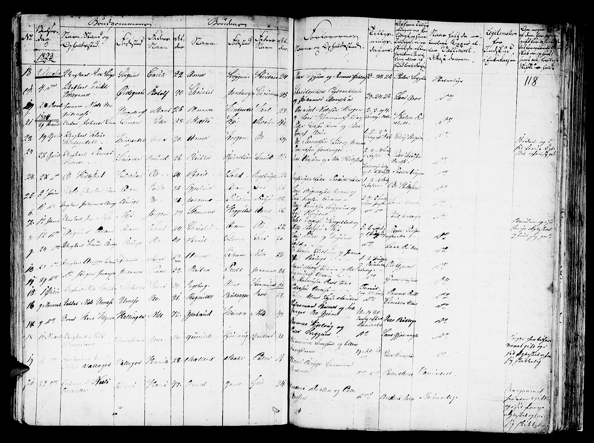 Hafslo sokneprestembete, SAB/A-80301/H/Haa/Haaa/L0004: Parish register (official) no. A 4, 1821-1834, p. 118
