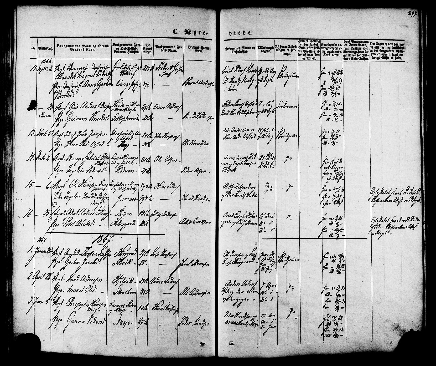 Ministerialprotokoller, klokkerbøker og fødselsregistre - Møre og Romsdal, SAT/A-1454/547/L0603: Parish register (official) no. 547A05, 1846-1877, p. 297