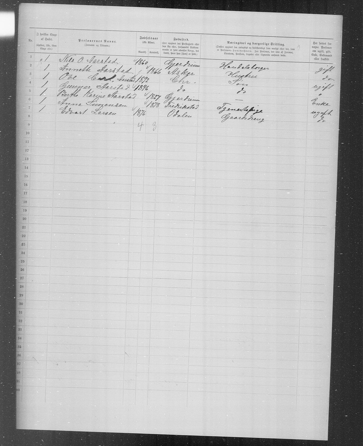 OBA, Municipal Census 1899 for Kristiania, 1899, p. 2659