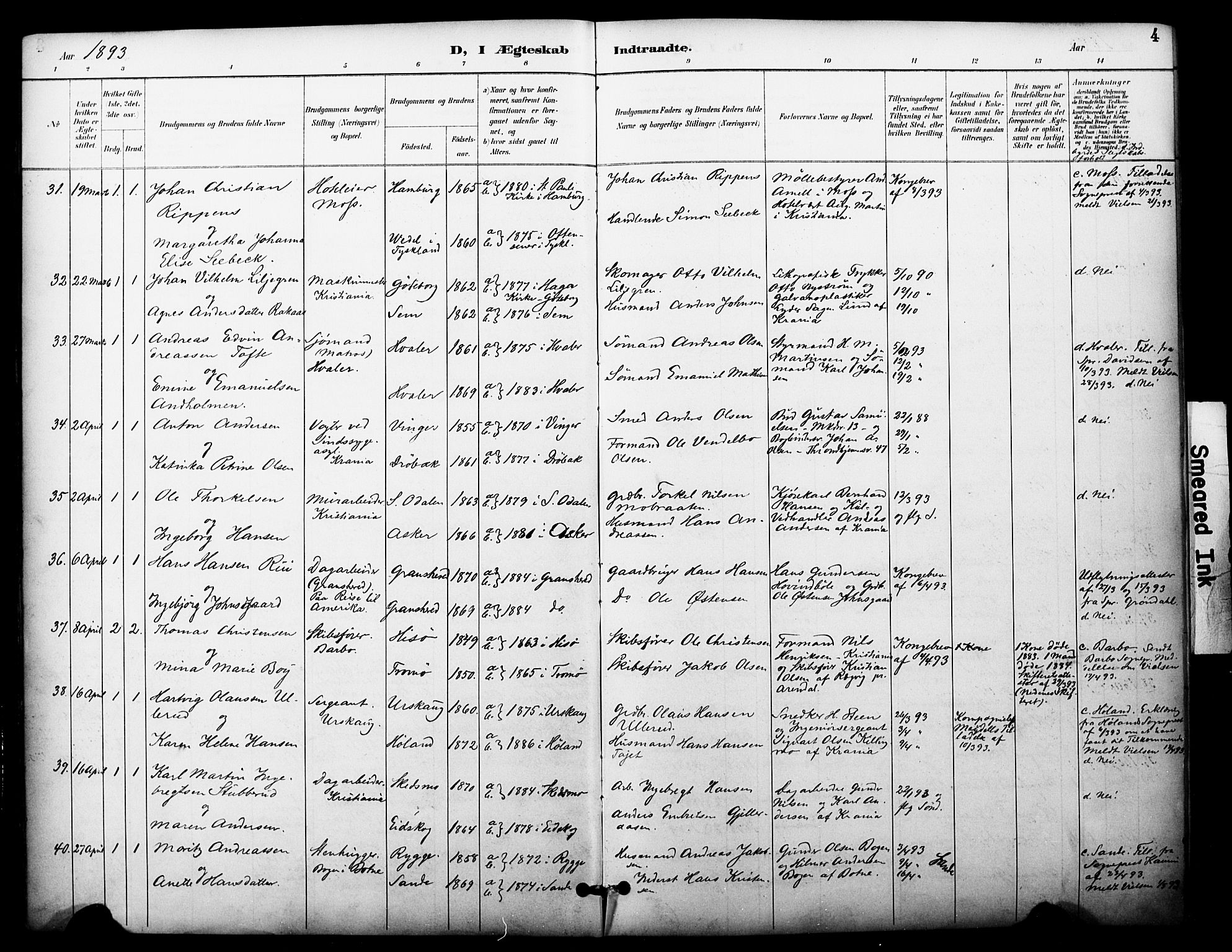 Johannes prestekontor Kirkebøker, AV/SAO-A-10852/F/Fa/L0006: Parish register (official) no. 6, 1893-1906, p. 4