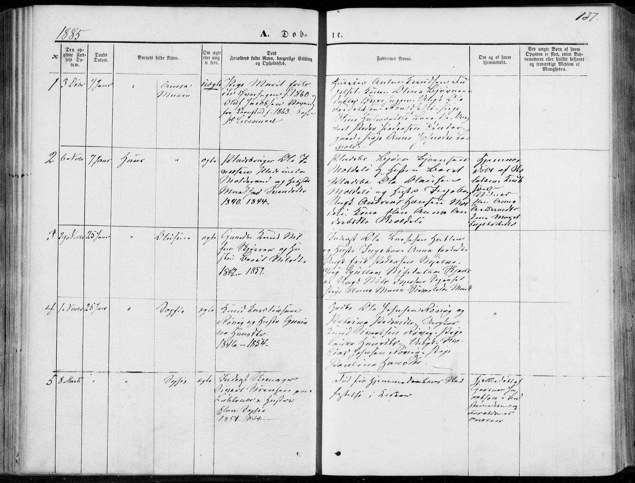 Ministerialprotokoller, klokkerbøker og fødselsregistre - Møre og Romsdal, AV/SAT-A-1454/555/L0655: Parish register (official) no. 555A05, 1869-1886, p. 137