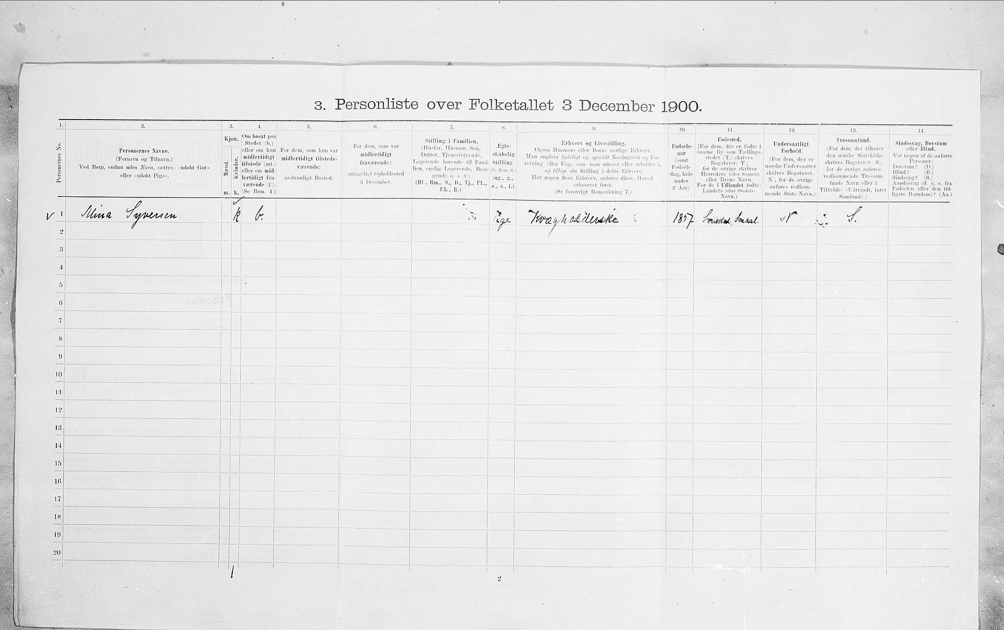 SAO, 1900 census for Kristiania, 1900, p. 91880