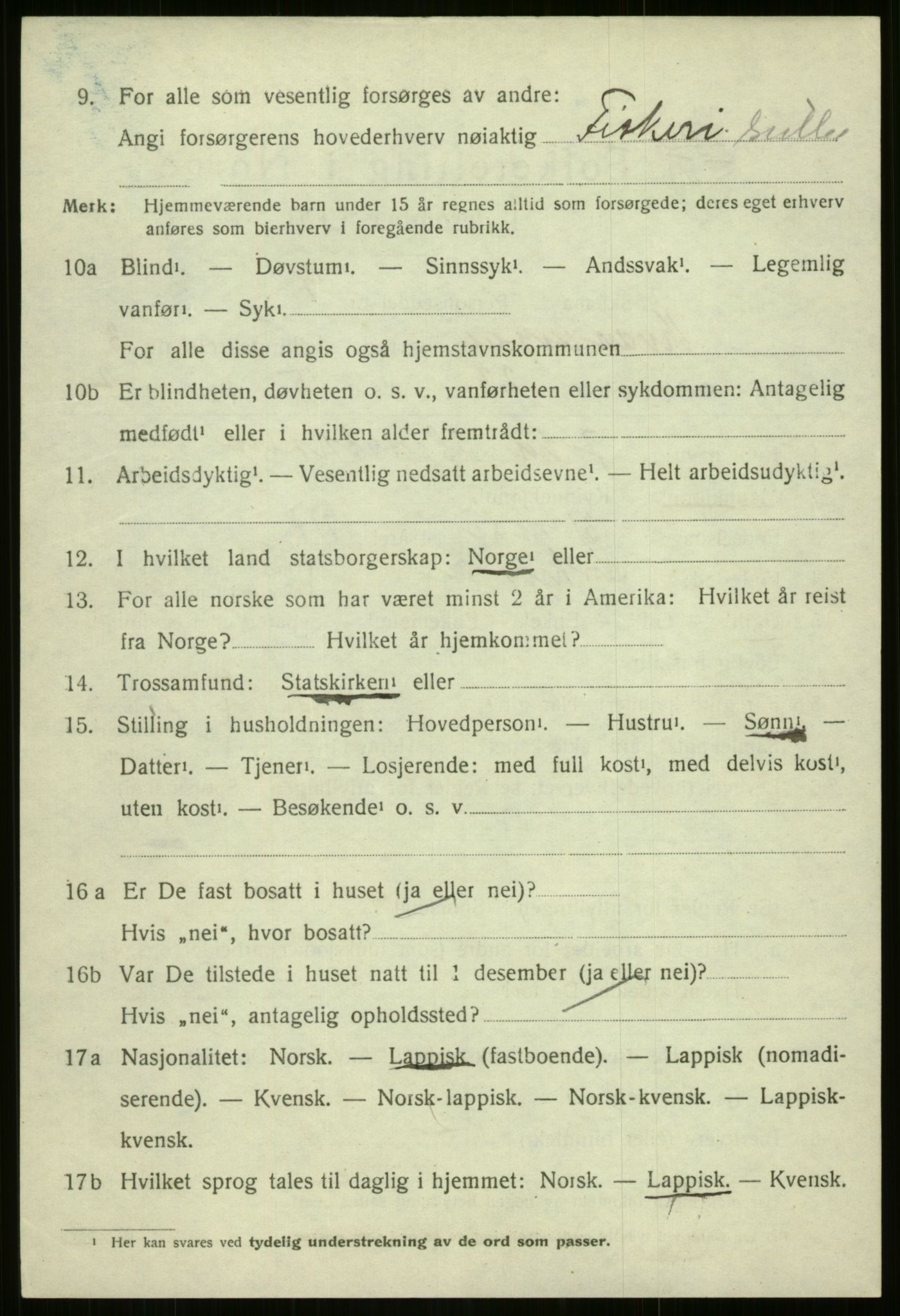 SATØ, 1920 census for Kvænangen, 1920, p. 2021