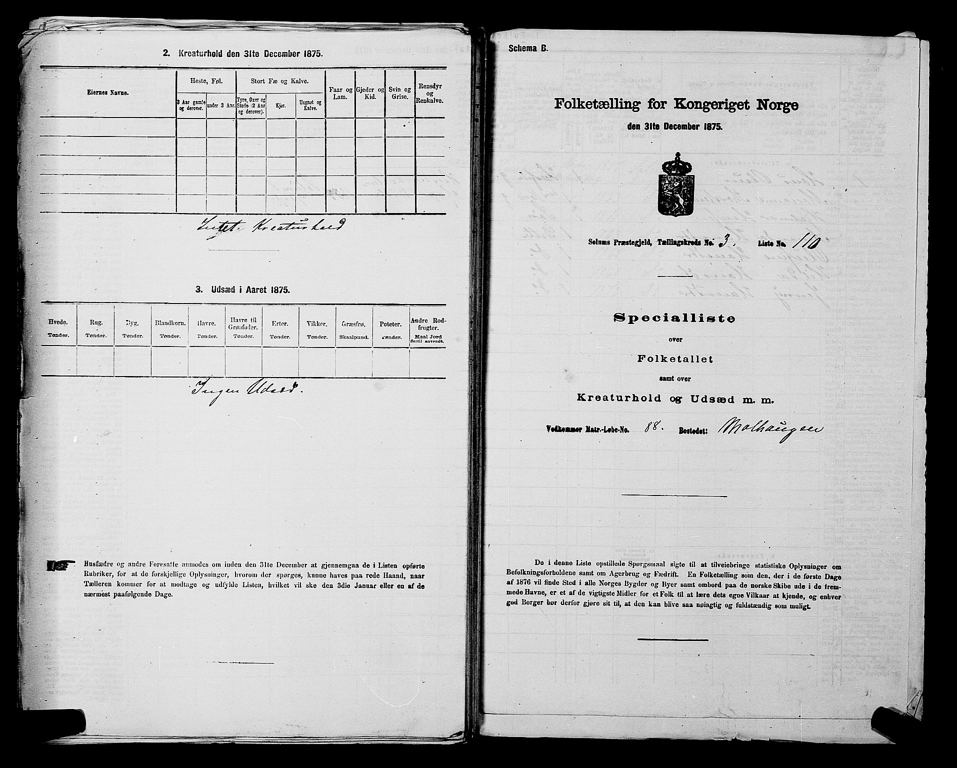 SAKO, 1875 census for 0818P Solum, 1875, p. 695