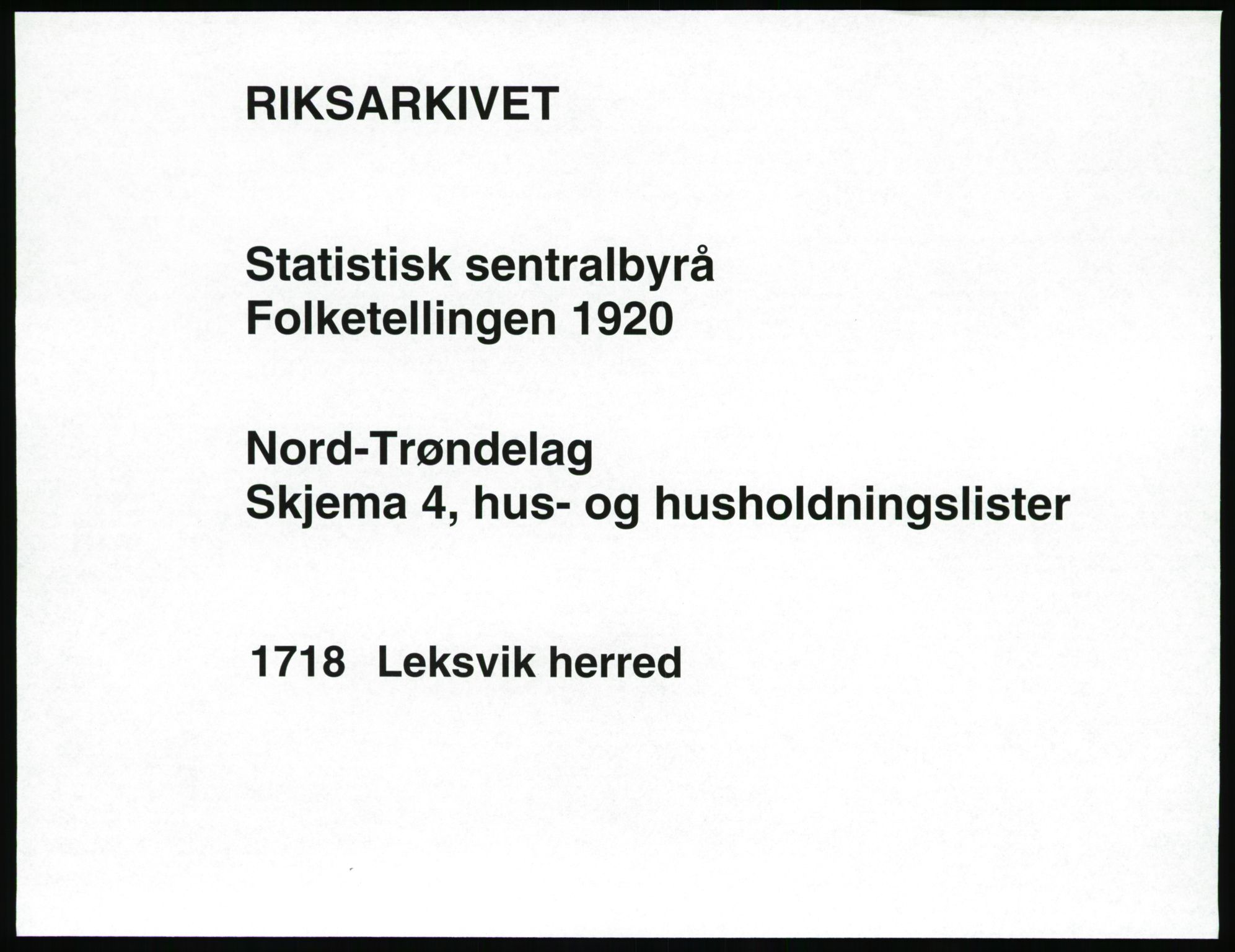 SAT, 1920 census for Leksvik, 1920, p. 42