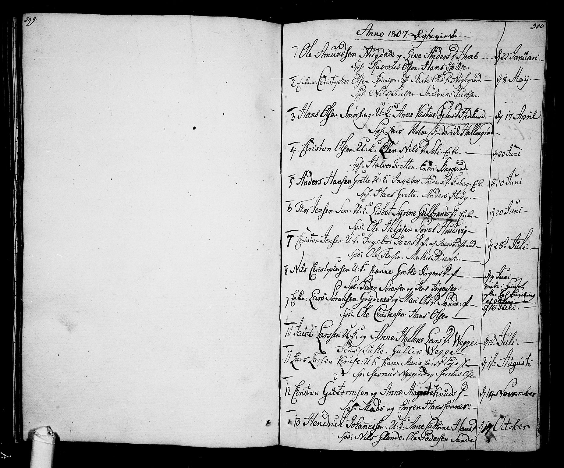 Borre kirkebøker, AV/SAKO-A-338/F/Fa/L0003: Parish register (official) no. I 3, 1807-1814, p. 299-300