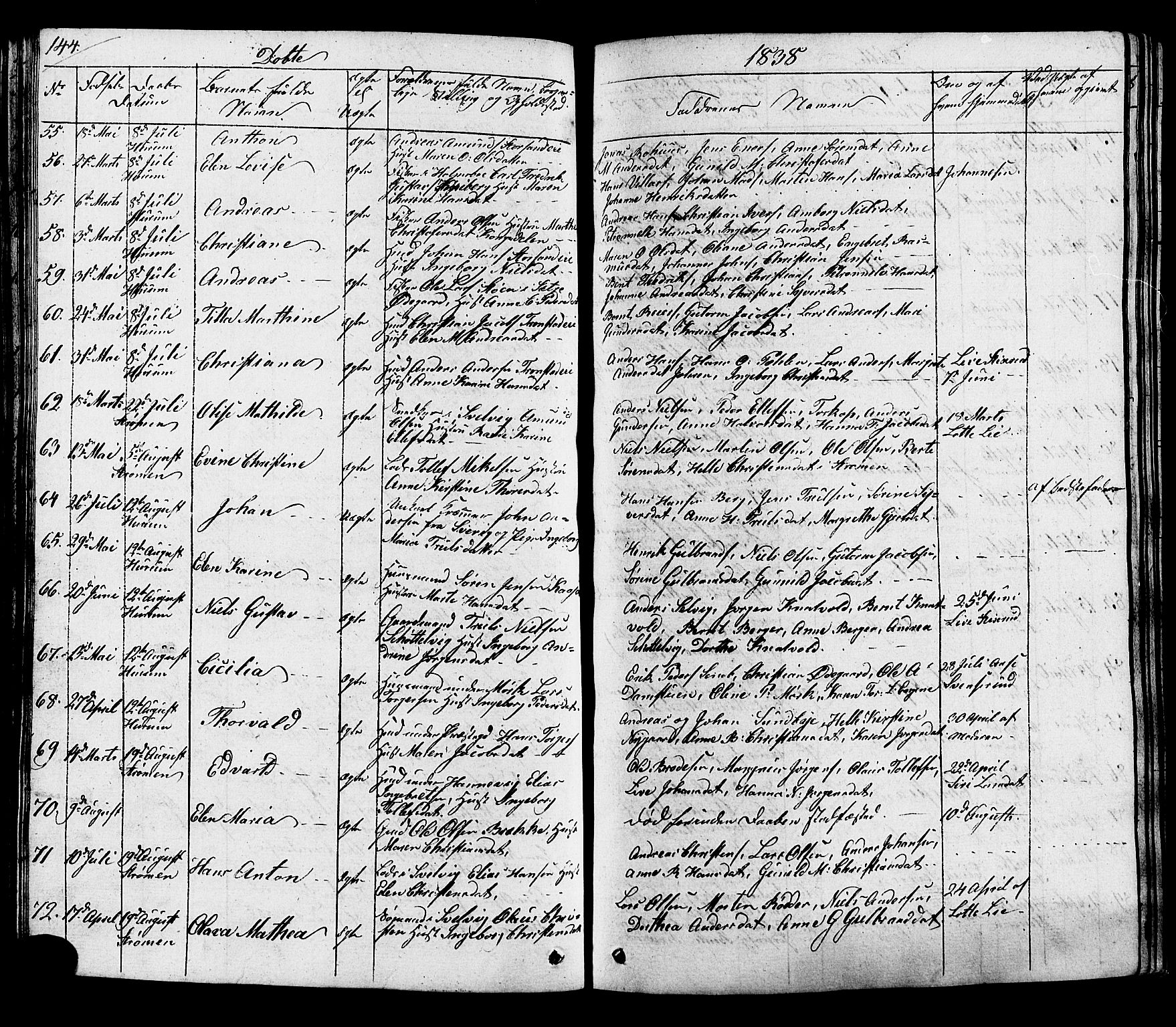 Hurum kirkebøker, AV/SAKO-A-229/G/Ga/L0002: Parish register (copy) no. I 2, 1827-1857, p. 144