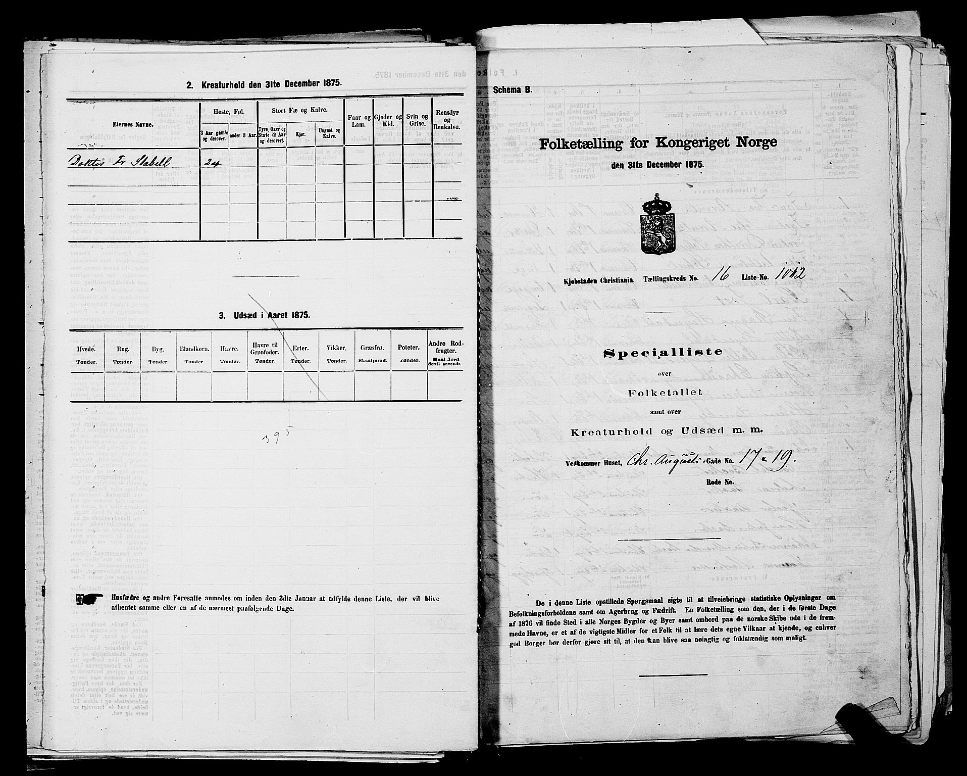 RA, 1875 census for 0301 Kristiania, 1875, p. 3186