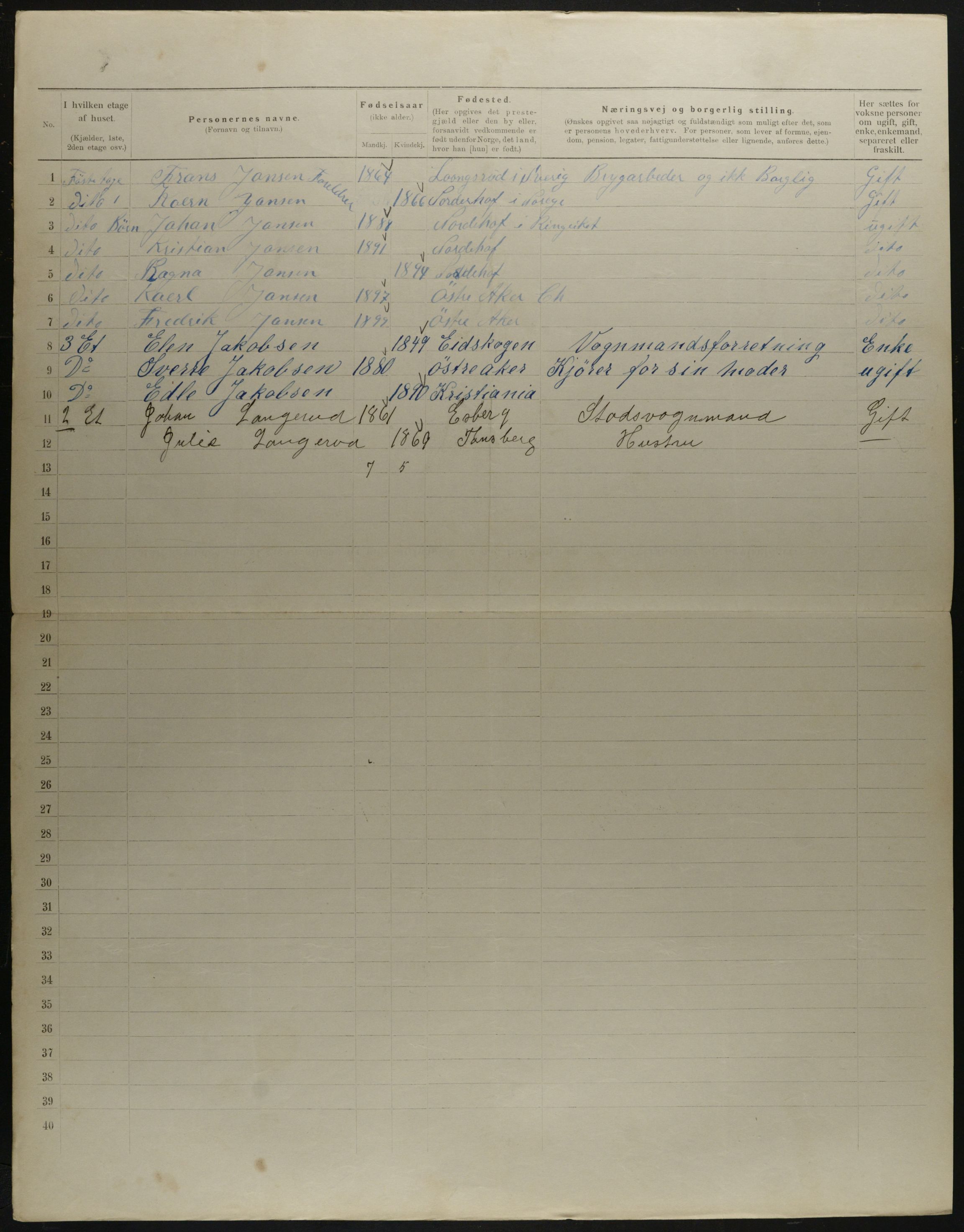 OBA, Municipal Census 1901 for Kristiania, 1901, p. 12839