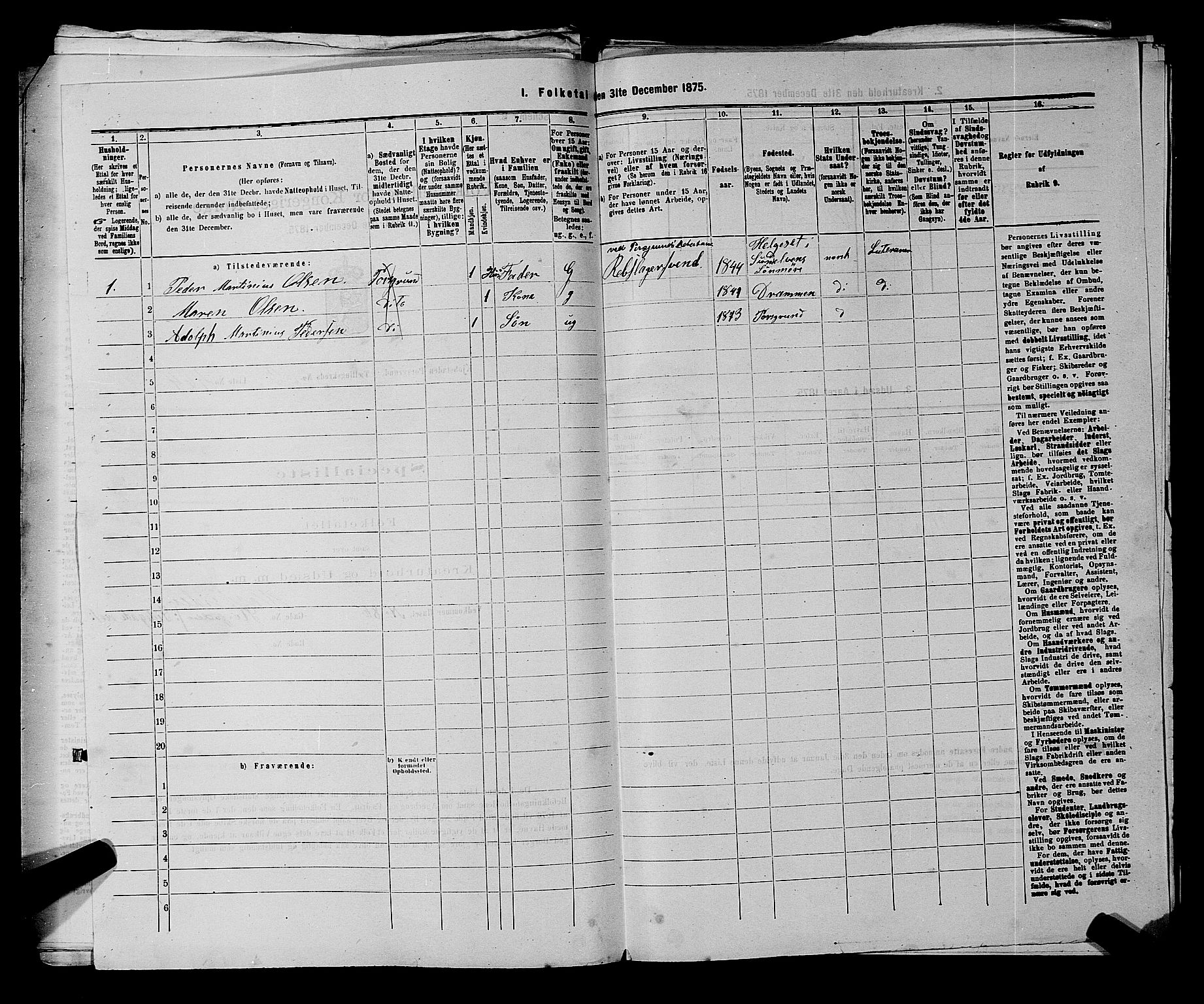 SAKO, 1875 census for 0805P Porsgrunn, 1875, p. 1040