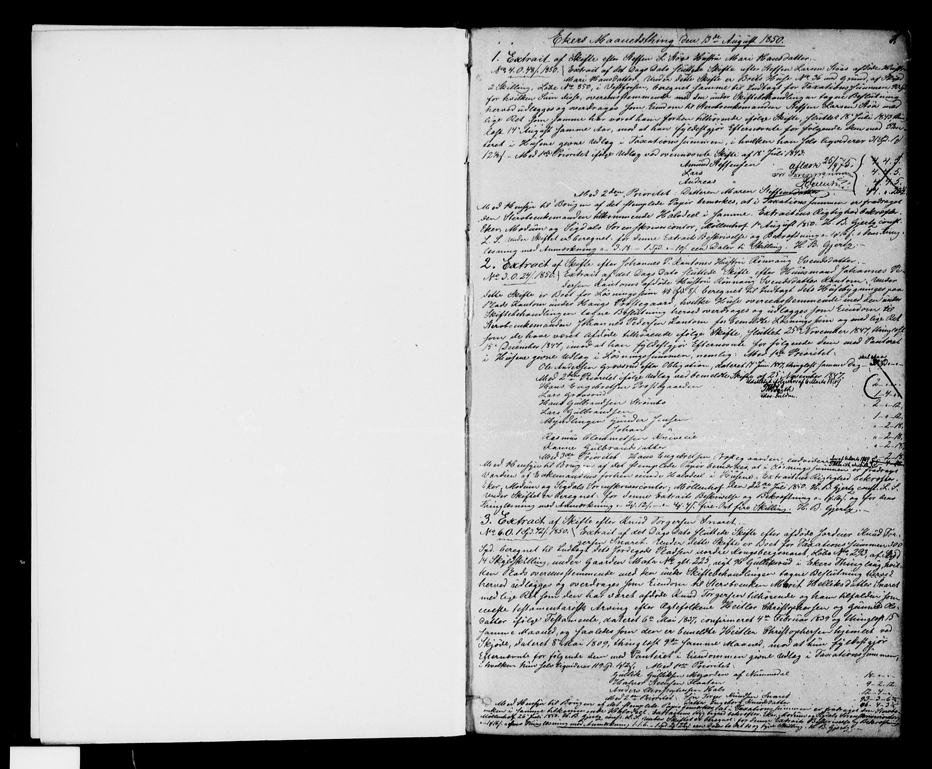Eiker, Modum og Sigdal sorenskriveri, SAKO/A-123/G/Ga/Gaa/L0013a: Mortgage book no. I 13a, 1850-1852, p. 1