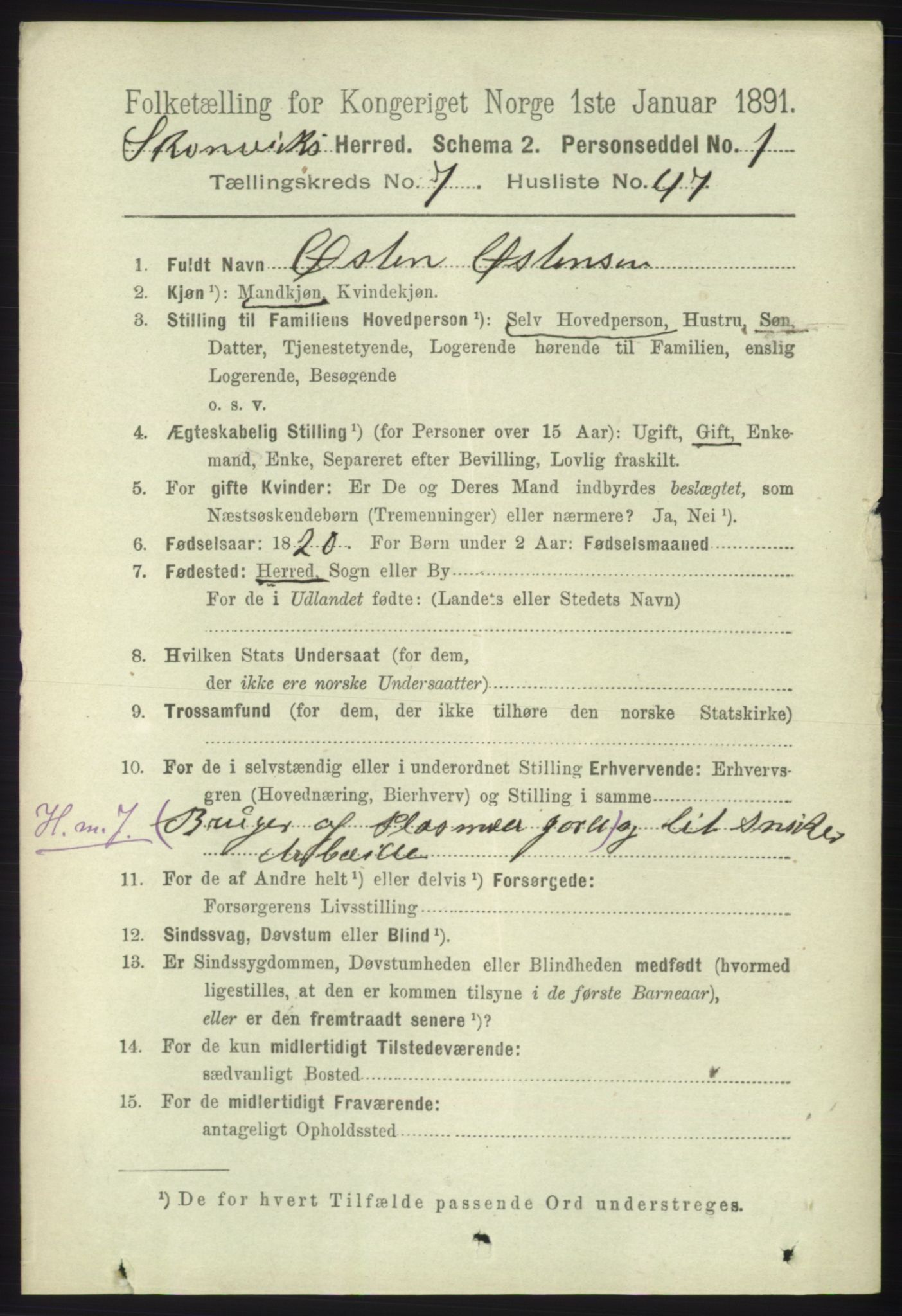 RA, 1891 census for 1212 Skånevik, 1891, p. 2128