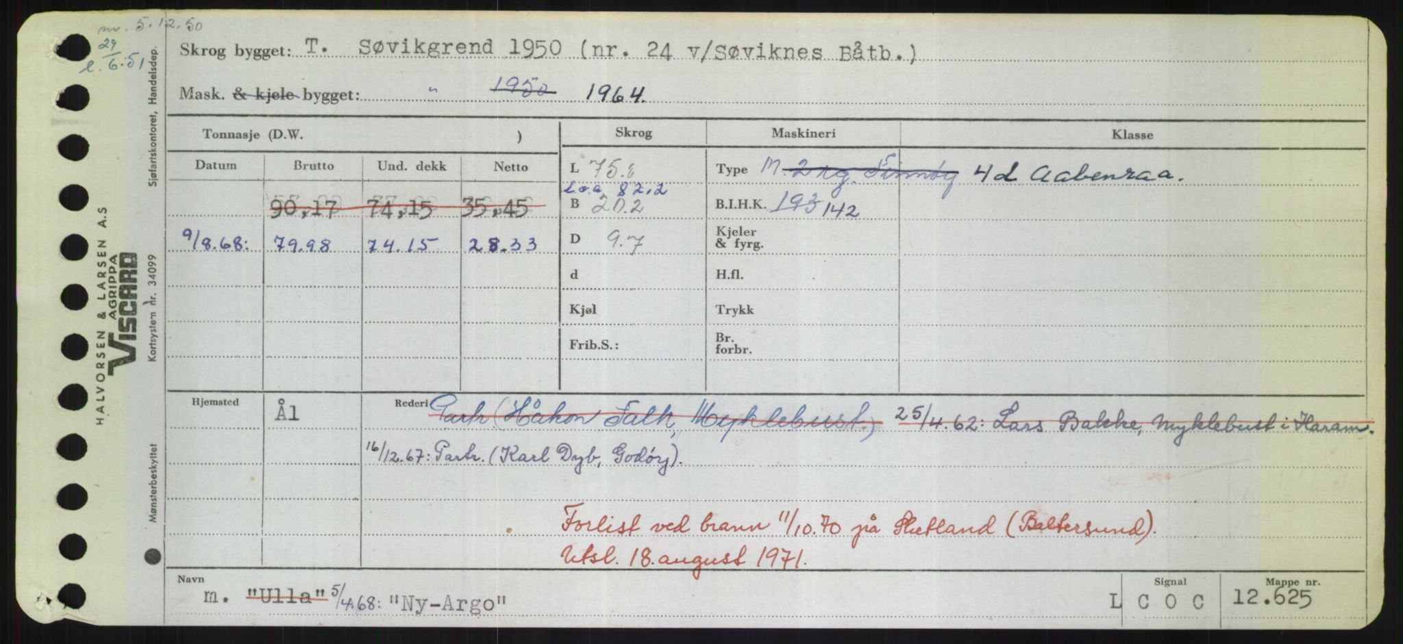 Sjøfartsdirektoratet med forløpere, Skipsmålingen, RA/S-1627/H/Hd/L0027: Fartøy, Norhop-Nør, p. 319