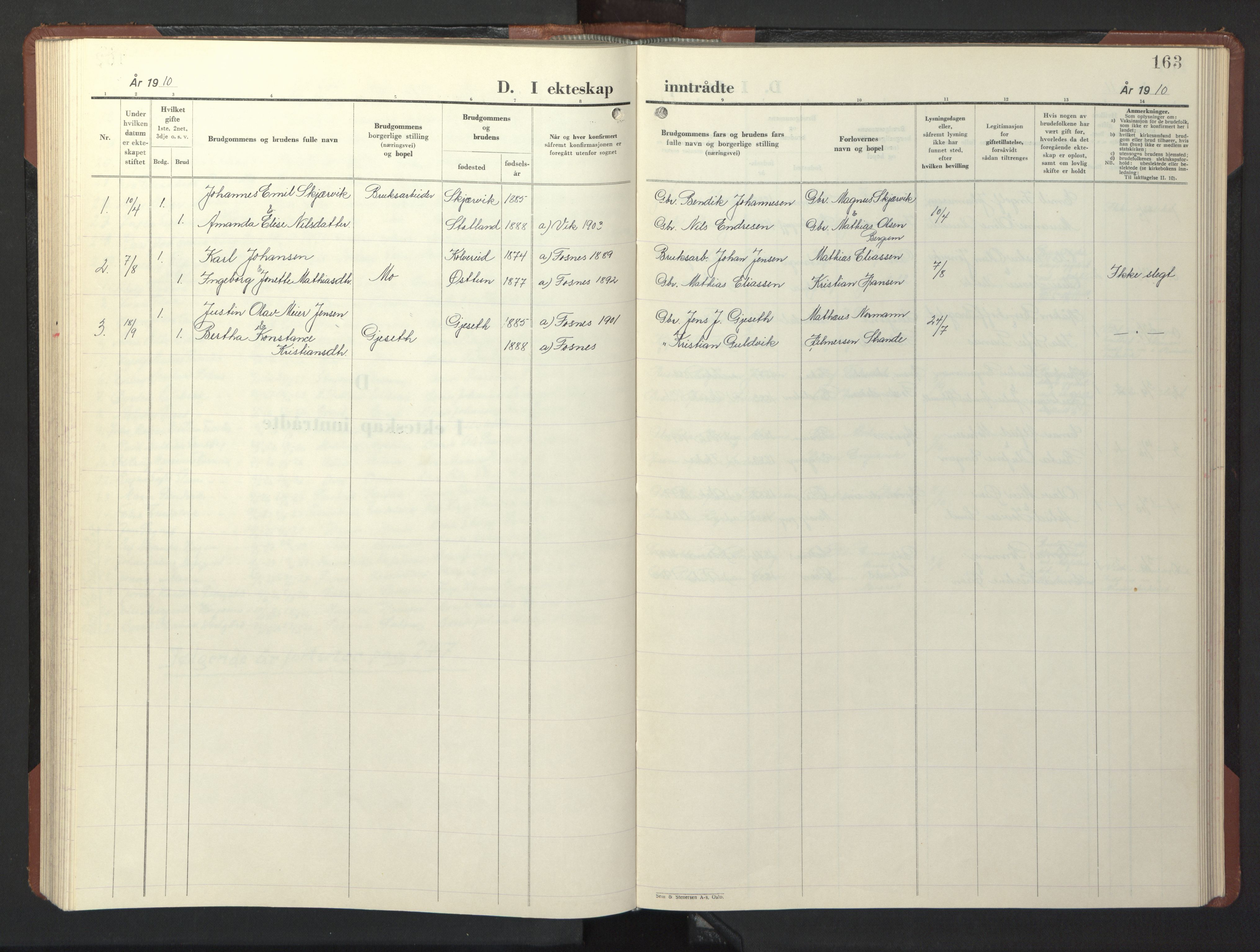 Ministerialprotokoller, klokkerbøker og fødselsregistre - Nord-Trøndelag, SAT/A-1458/773/L0625: Parish register (copy) no. 773C01, 1910-1952, p. 163