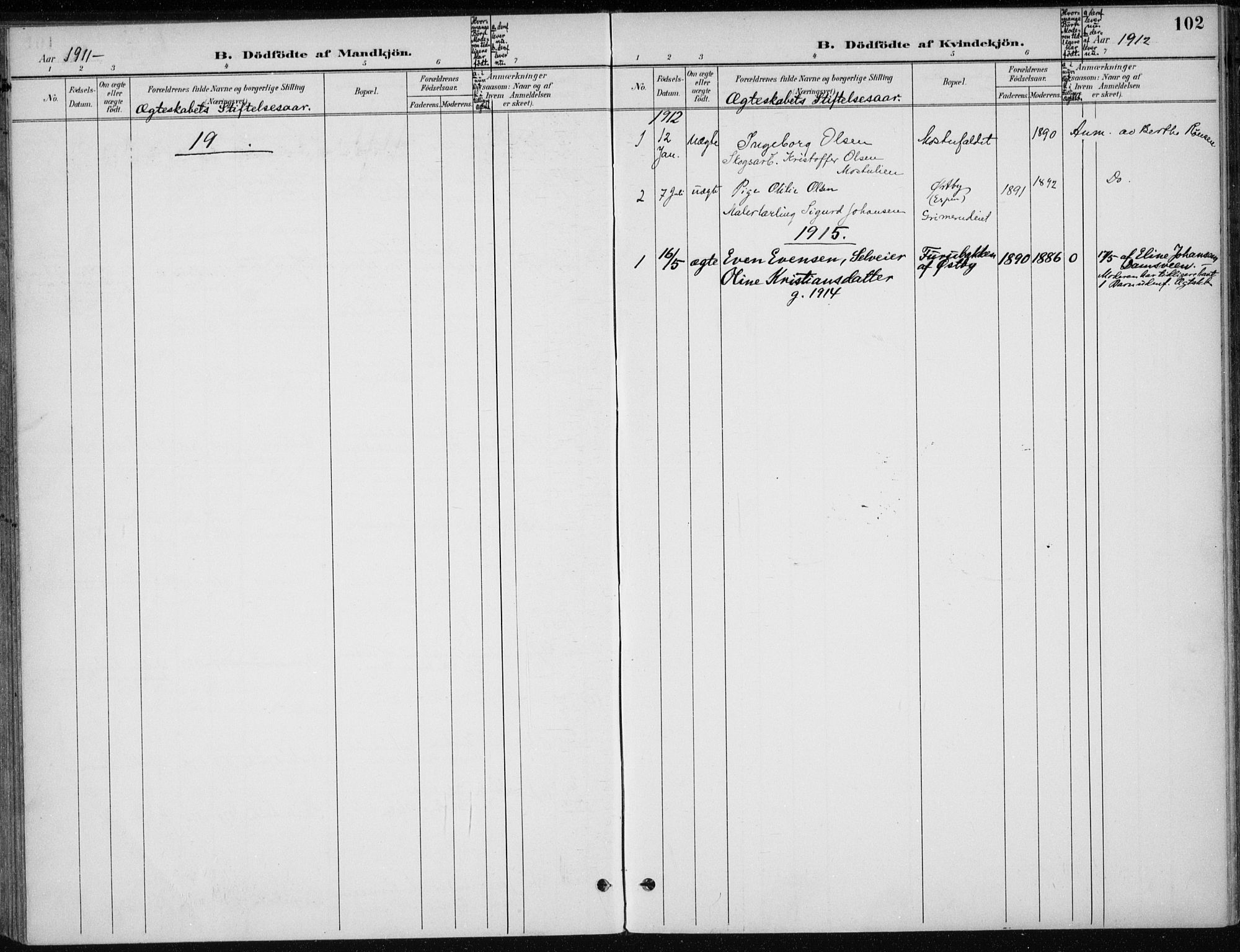 Stange prestekontor, SAH/PREST-002/K/L0023: Parish register (official) no. 23, 1897-1920, p. 102