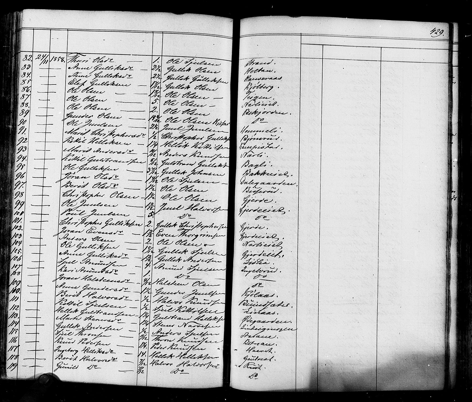 Flesberg kirkebøker, AV/SAKO-A-18/F/Fa/L0006: Parish register (official) no. I 6, 1834-1860, p. 429