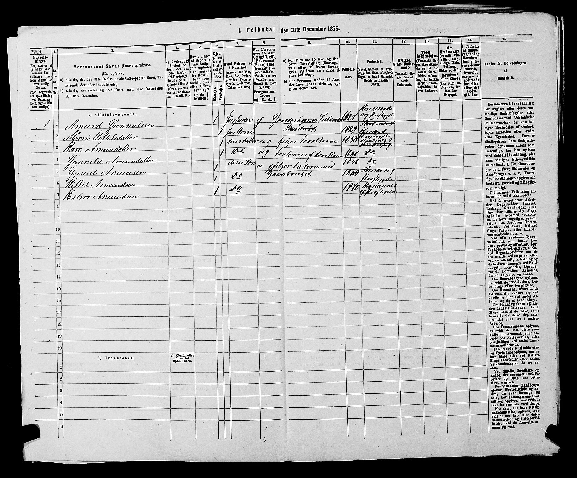 SAKO, 1875 census for 0829P Kviteseid, 1875, p. 955