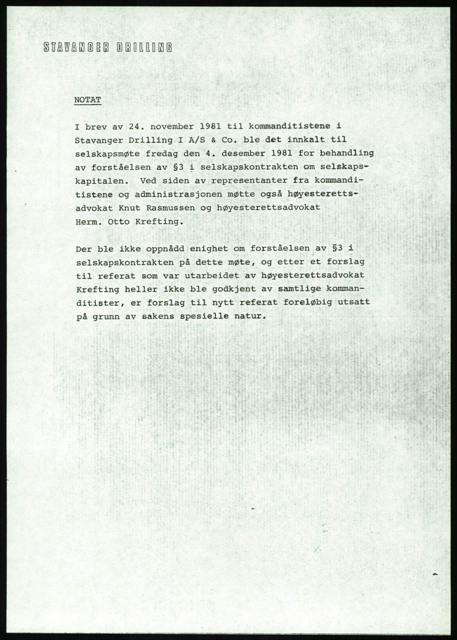 Pa 1503 - Stavanger Drilling AS, SAST/A-101906/D/L0003: Korrespondanse og saksdokumenter, 1977-1982, p. 846
