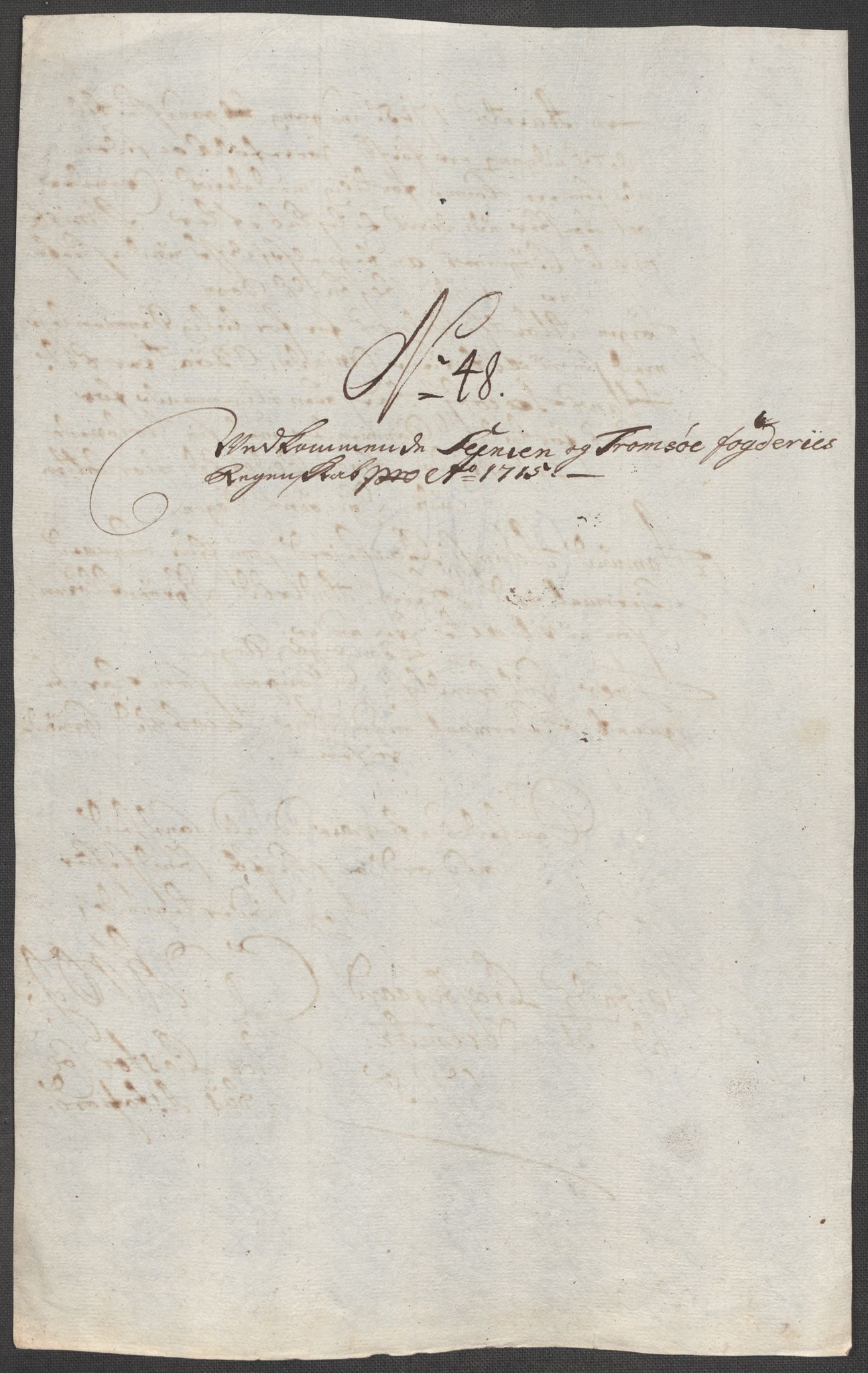 Rentekammeret inntil 1814, Reviderte regnskaper, Fogderegnskap, AV/RA-EA-4092/R68/L4761: Fogderegnskap Senja og Troms, 1715, p. 247