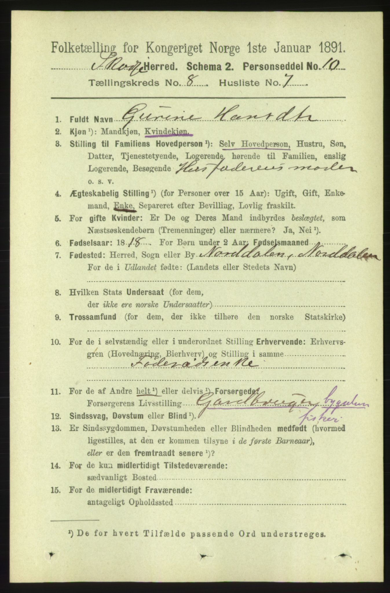 RA, 1891 census for 1529 Skodje, 1891, p. 1732