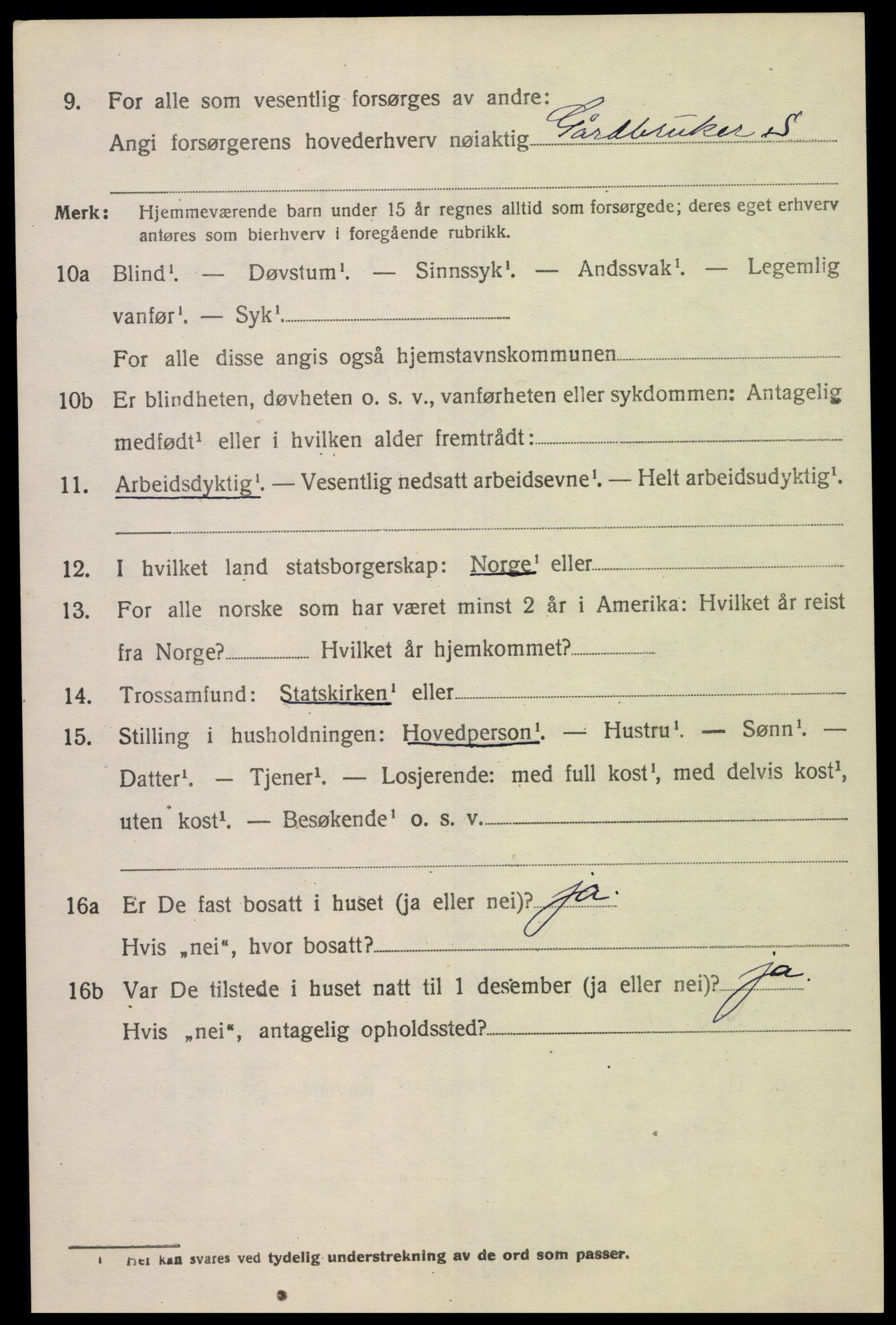 SAK, 1920 census for Sør-Audnedal, 1920, p. 7124