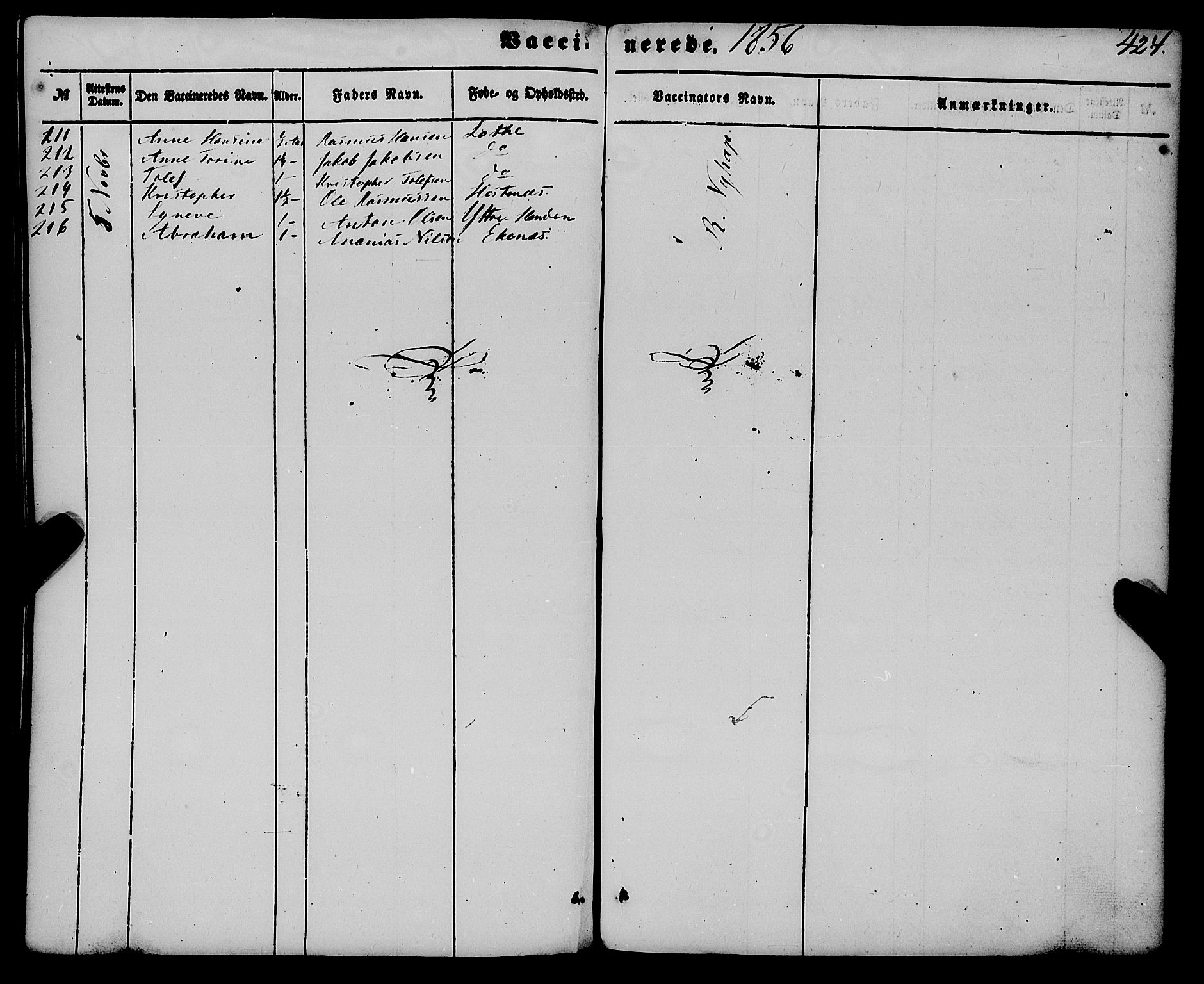 Gloppen sokneprestembete, AV/SAB-A-80101/H/Haa/Haaa/L0009: Parish register (official) no. A 9, 1855-1870, p. 424