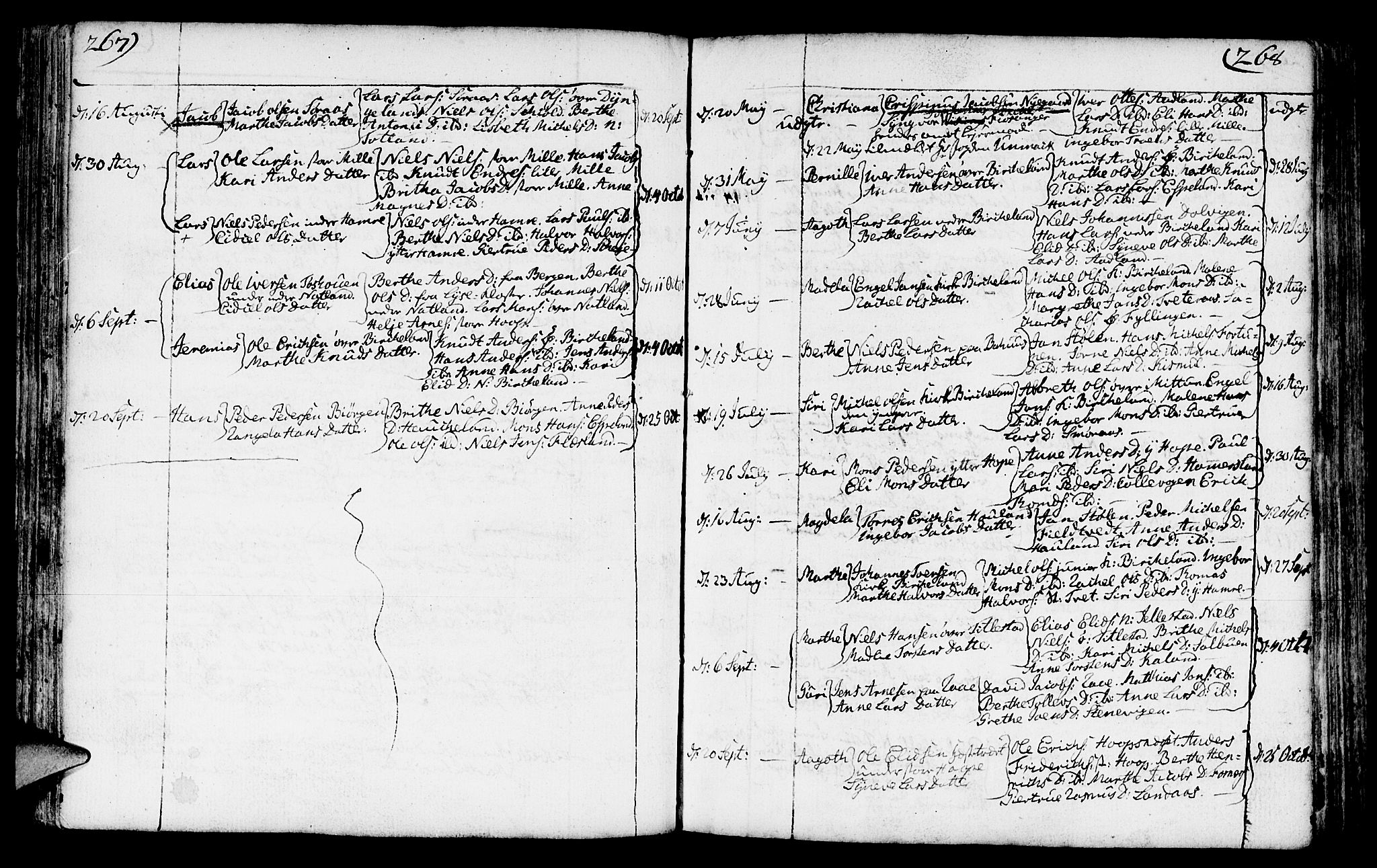 Fana Sokneprestembete, AV/SAB-A-75101/H/Haa/Haaa/L0005: Parish register (official) no. A 5, 1773-1799, p. 267-268